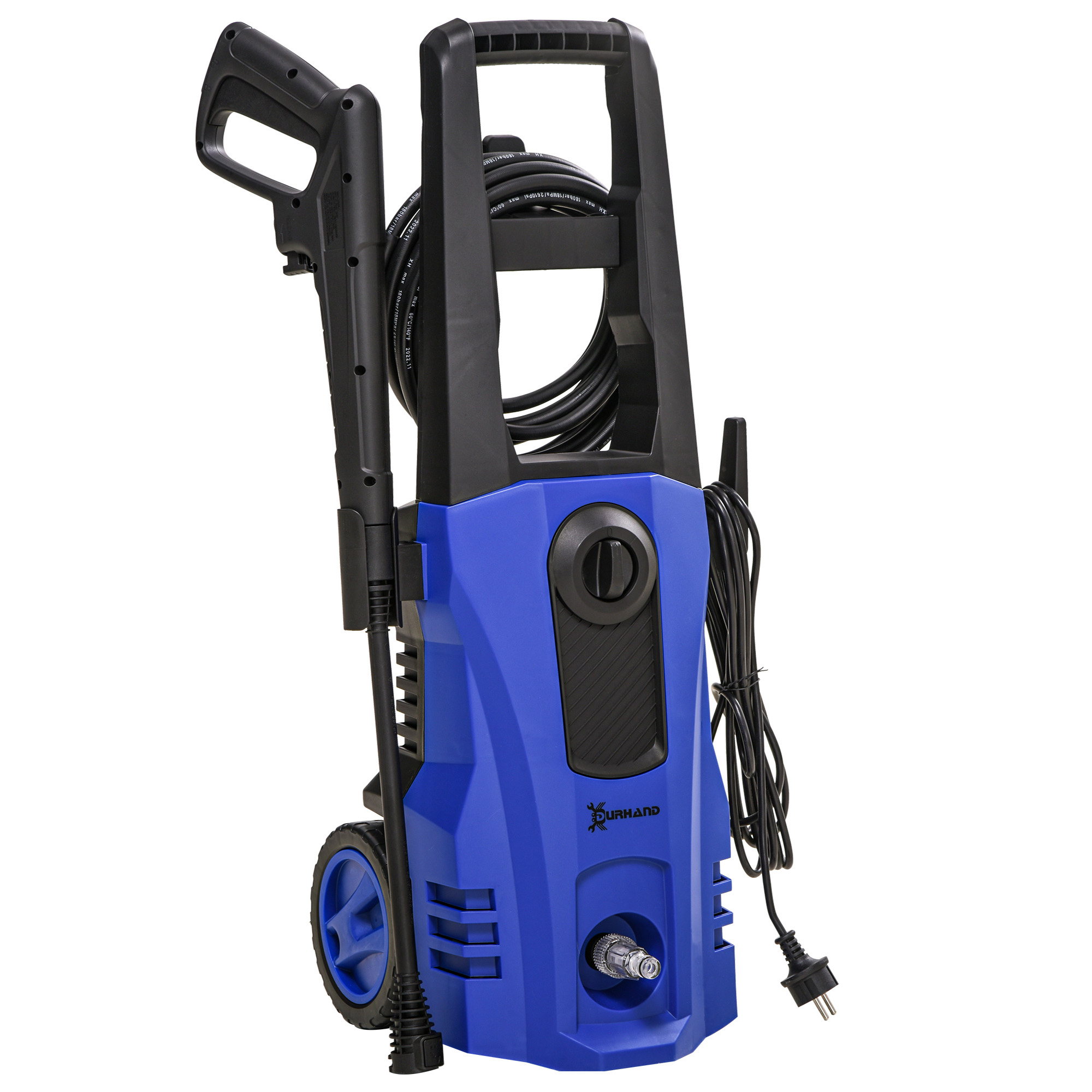 DURHAND 5-tlg. Hochdruckreiniger mit Rollen, 6 m Hochdruckschlauch, 1800 W, max. Wassermenge: 510 l/h, 150 bar Arbeitsdruck, Blau Aosom