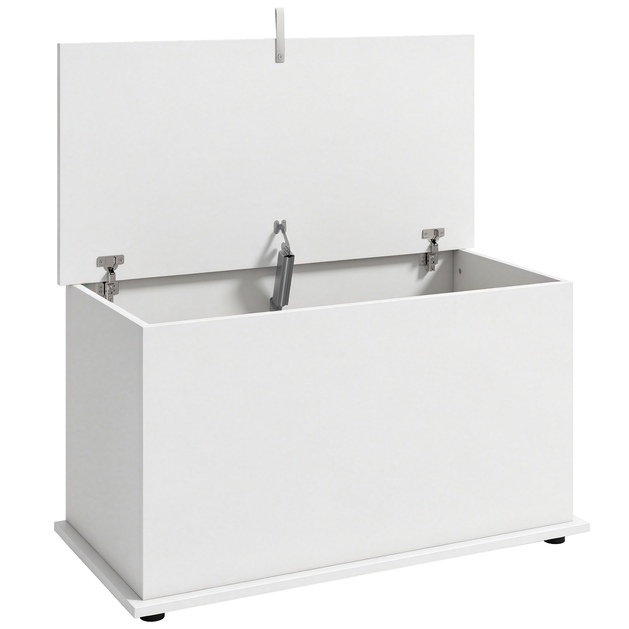HOMCOM Aufbewahrungsbank für Innen 102 L mit Sicherheitsdeckel, Truhe für Wohnzimmer und Eingangsbereich, Aufbewahrungsbank, 80x40x45 cm, Weiß Aosom