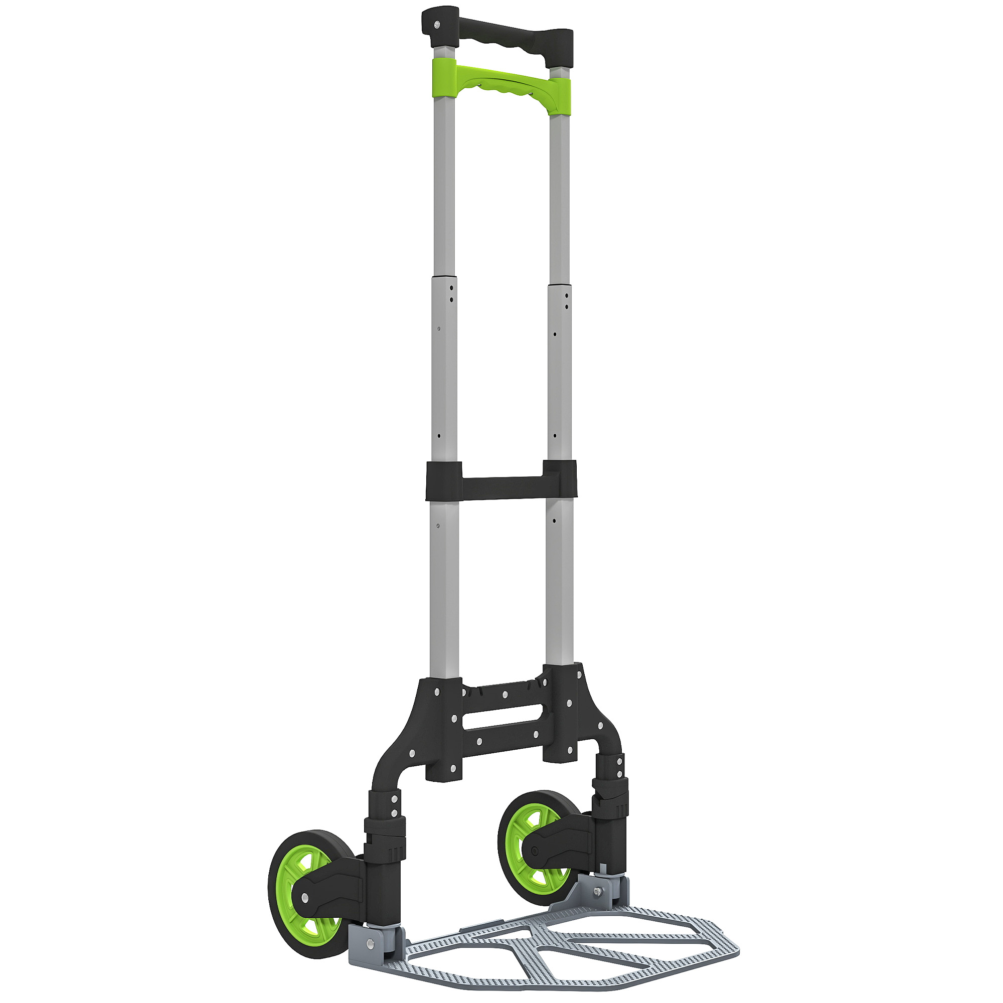 HOMCOM Sackkarre klappbar Aluminium Transportkarre mit Teleskopgriff Höhenverstellbar 100 cm Transportwagen Stapelkarre Treppensackkarre Sackkarren für Umzug Werkstatt Lager Aosom