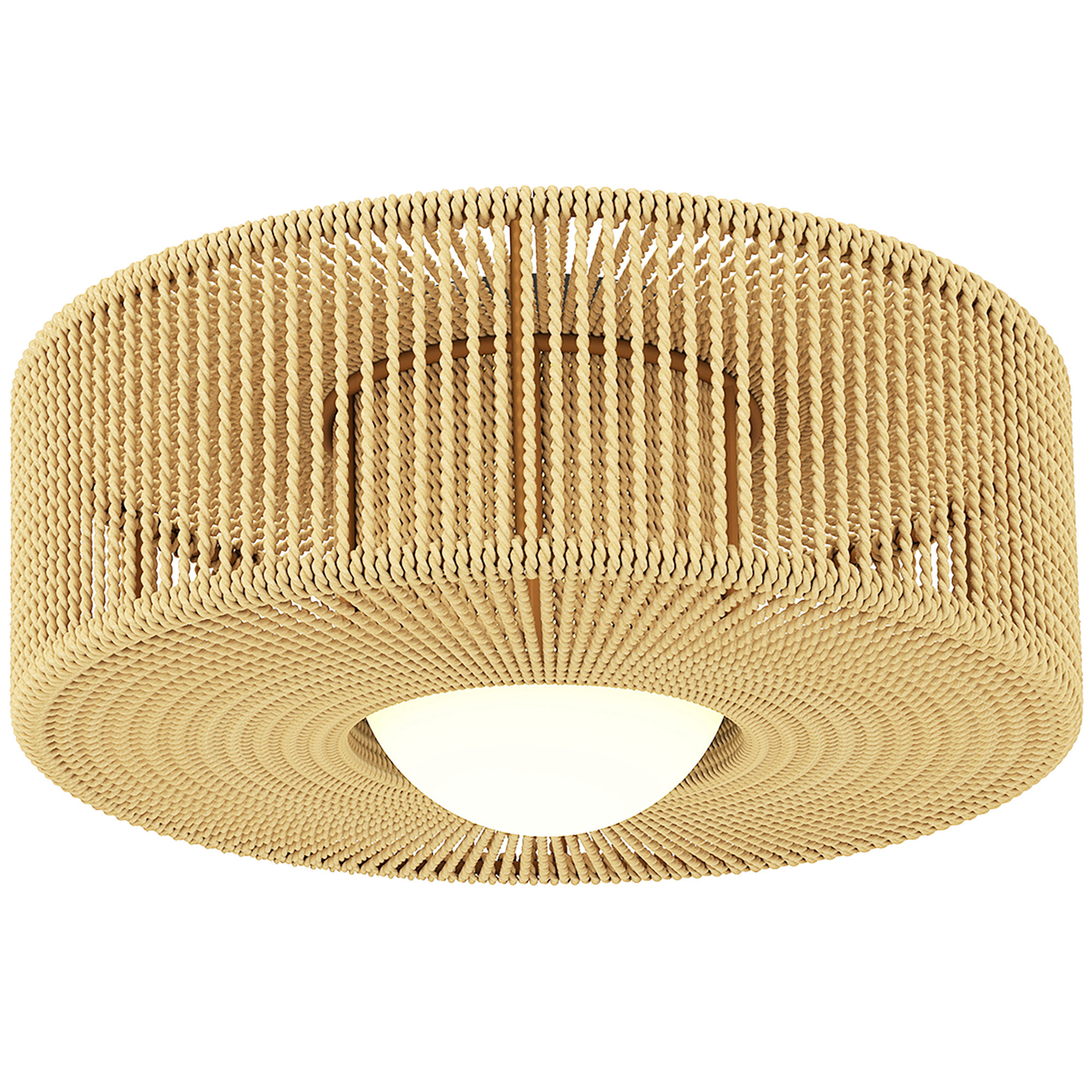 HOMCOM Deckenleuchte, Boho-Deckenlampe Hängend mit G9 LED Fassung, Runde Deckenbeleuchtung mit Lampenschirm aus Hanfseil, für Schlafzimmer Wohnzimmer, Hellbraun Aosom