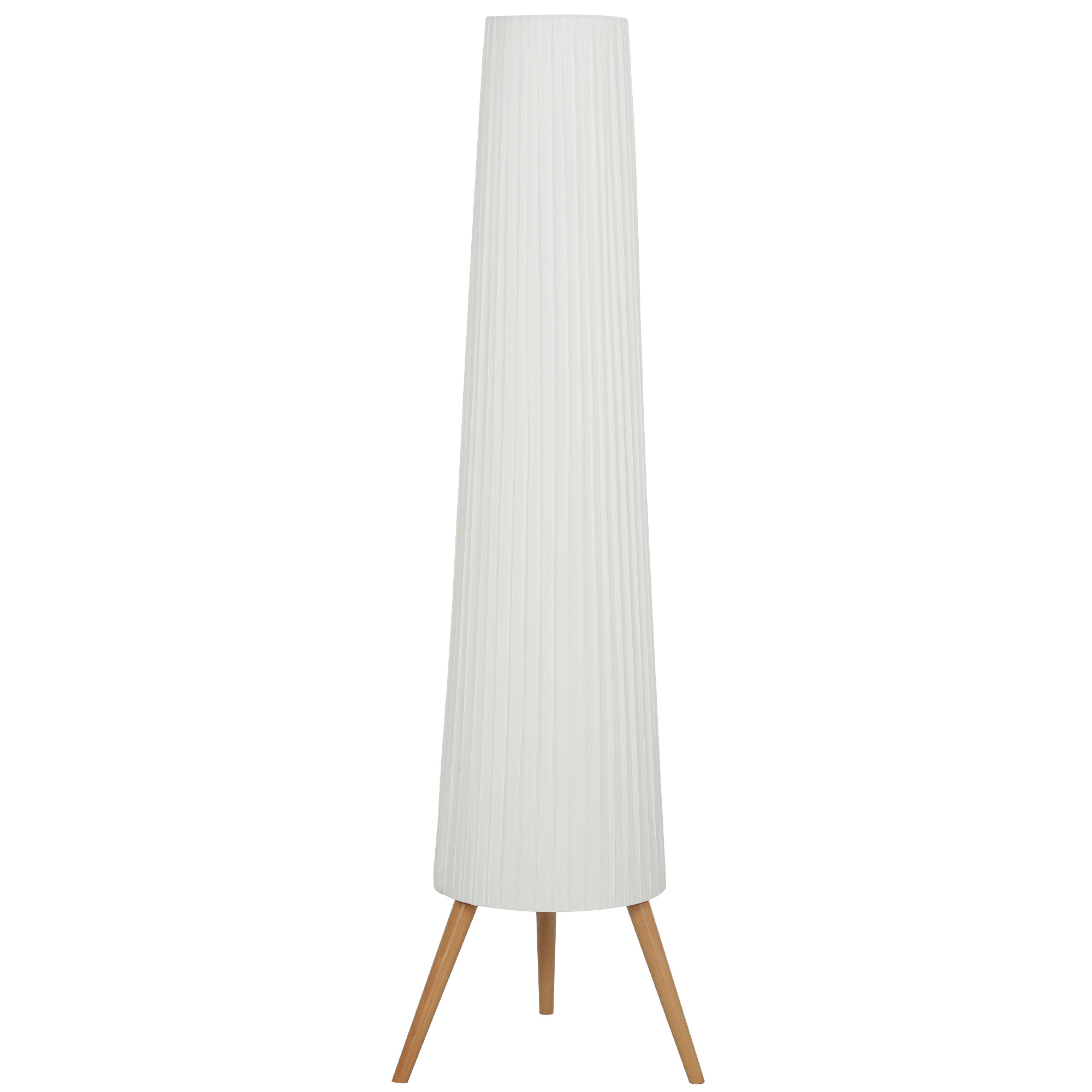 HOMCOM LED Stehlampe Wohnzimmer Dimmbar Holz mit Dreibein, Stehleuchte mit Fußschalter nordische Standleuchte für Wohnzimmer Schlafzimmer Weiß Aosom