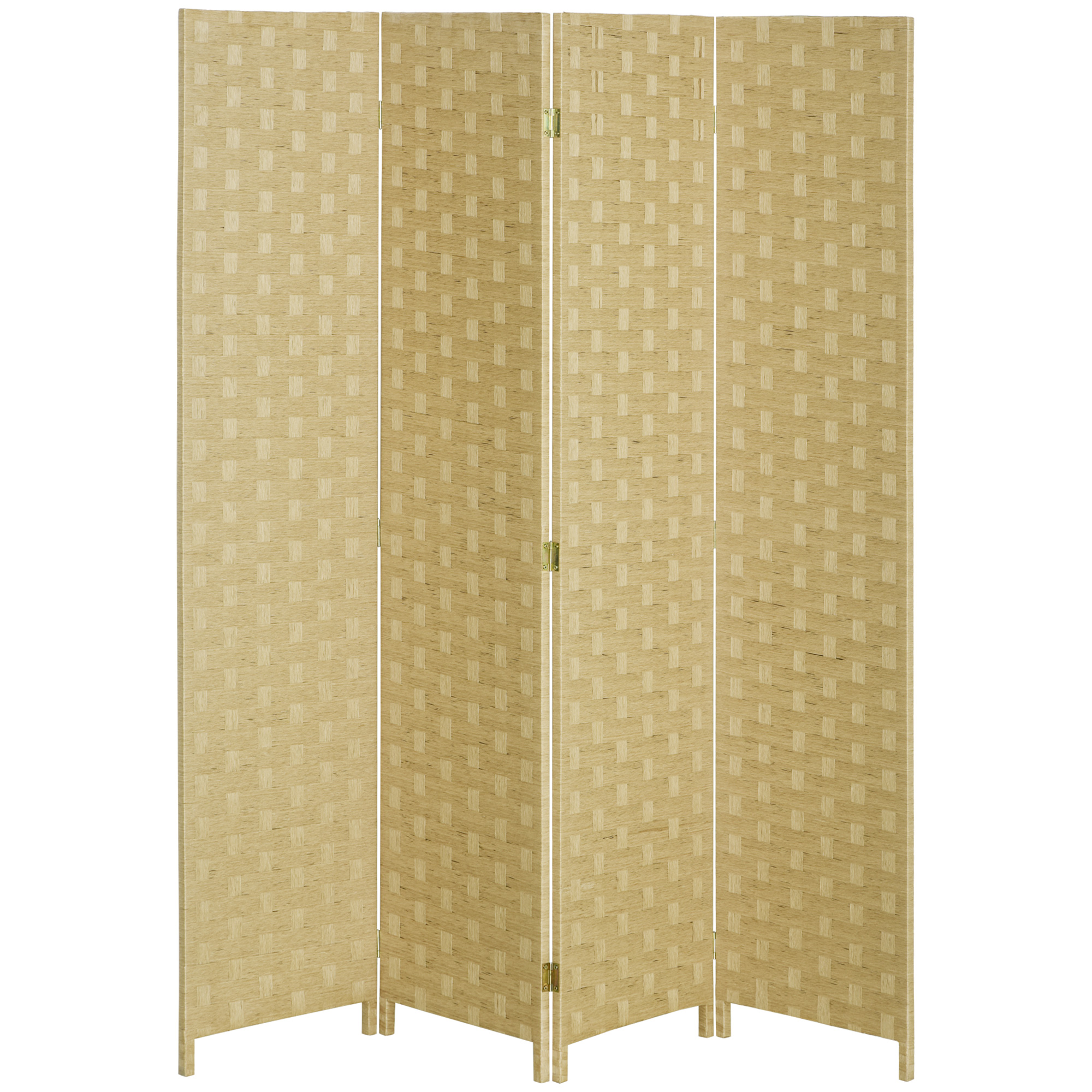 HOMCOM Paravent 4-teilig 160 x 170 cm Raumteiler Faltbar Trennwand aus Wellenfaser, Freistehend Sichtschutz für Wohnzimmer, Schlafzimmer, Büro, Braun   Aosom