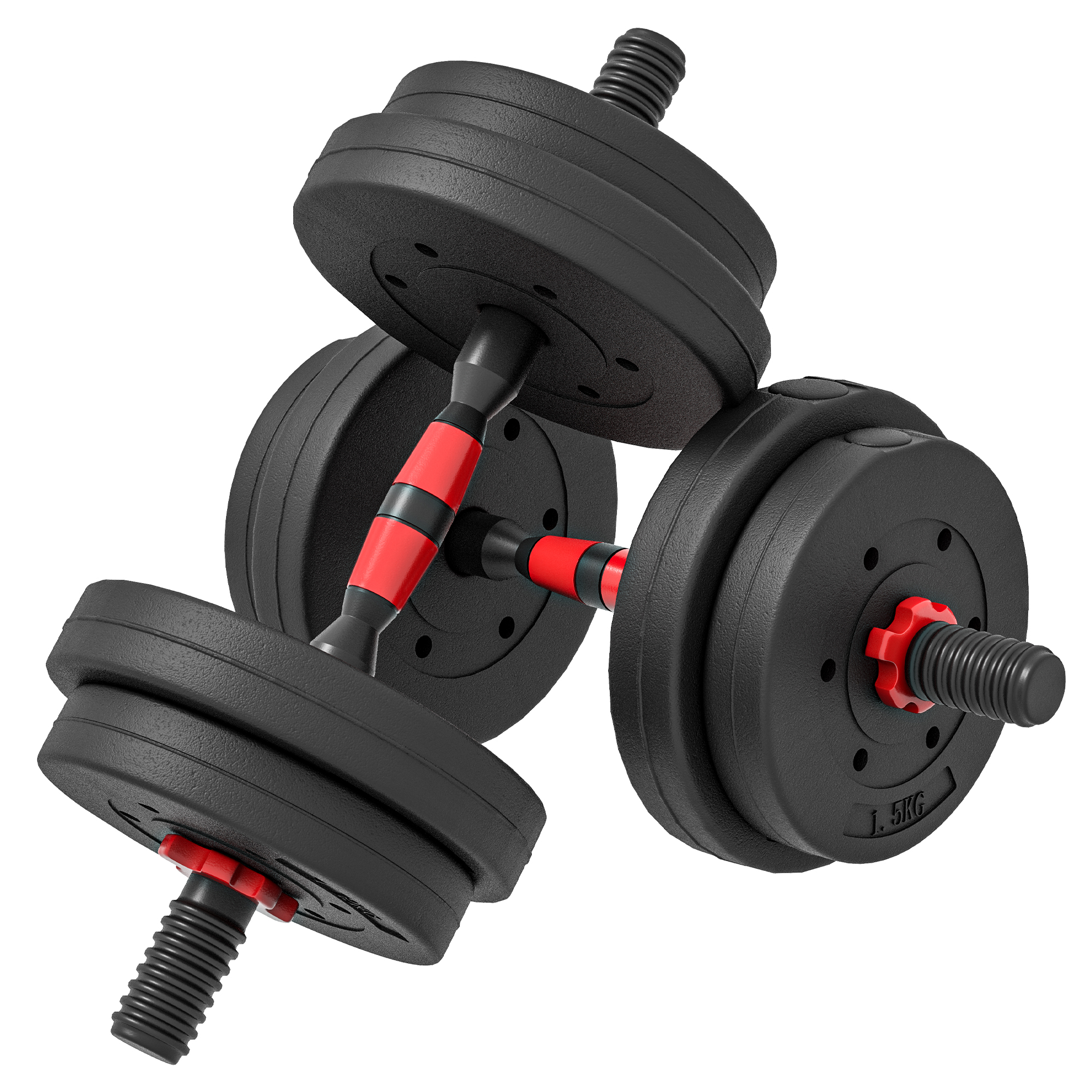 HOMCOM 2 in 1 Hanteln Set 15 kg verstellbare Kurzhantel & Langhantel professionell Dumbbell Krafttraining und Gewichtheben für Zuhause Fitness Aosom