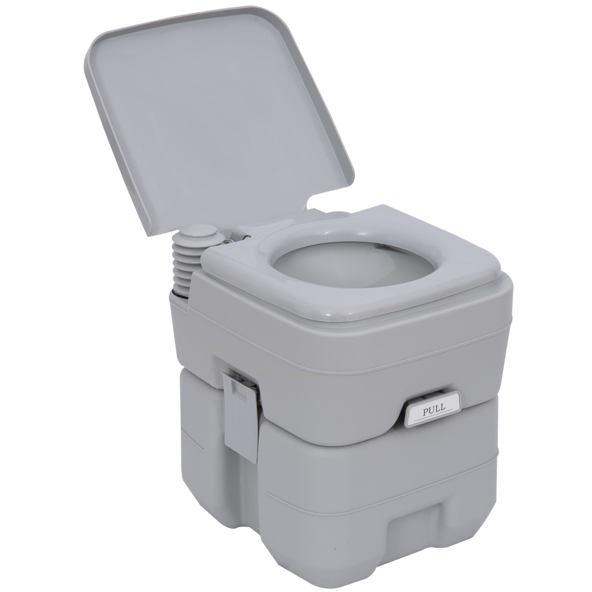 Outsunny Campingtoilette, 20 L Mobil-WC, Camping-WC mit Spül- und Abwassertank, Trockentoilette für Camping, Wandern, Reisen, Angeln, Kunststoff, Grau Aosom