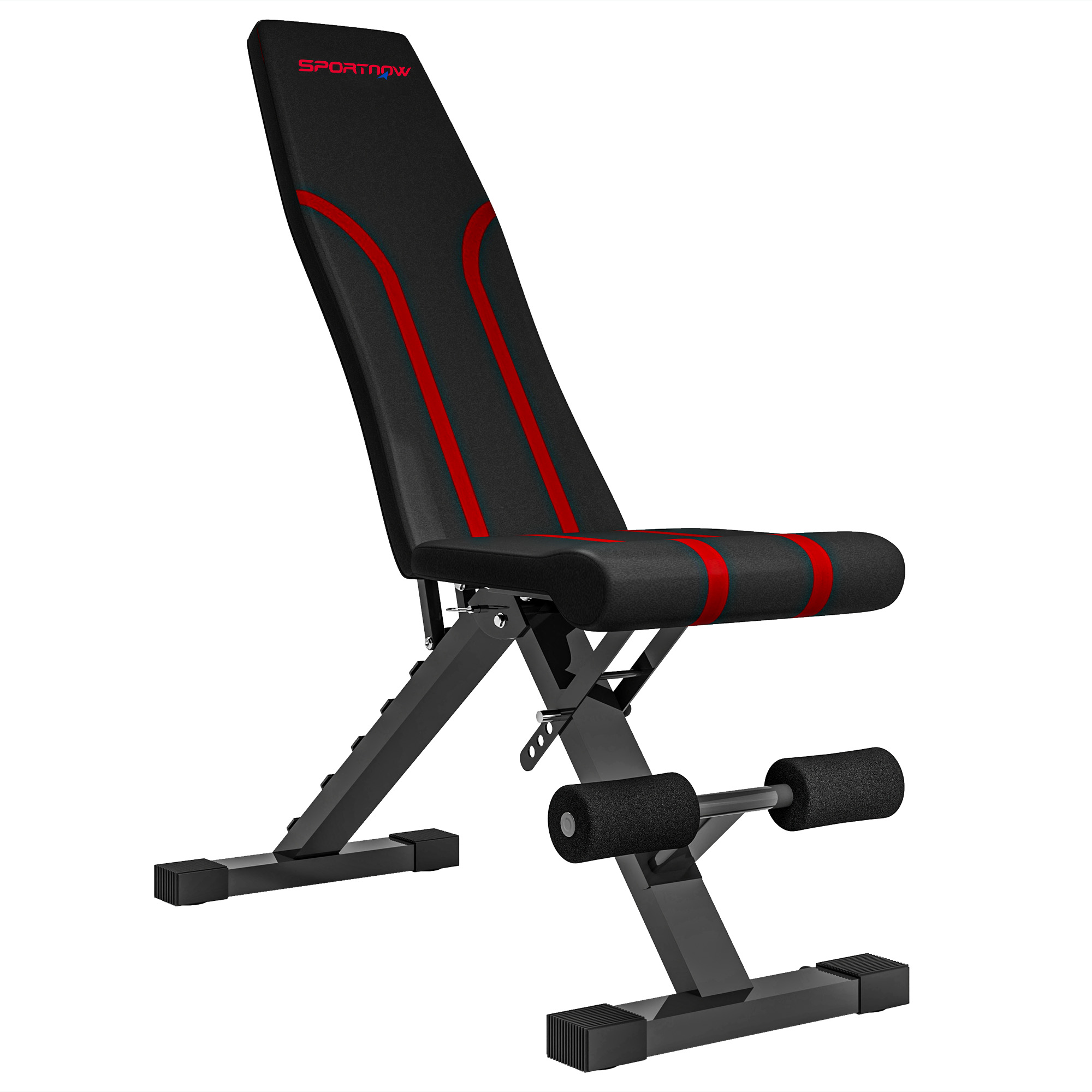 SPORTNOW klappbare Hantelbank multifunktion Fitness Bank mit 6-Fach Verstellbarer Rückenlehne Schrägbank Trainingsbank Flachbank bis 250 kg Bankdrücken Bauchtrainer für Zuhause Fitnessstudio Aosom