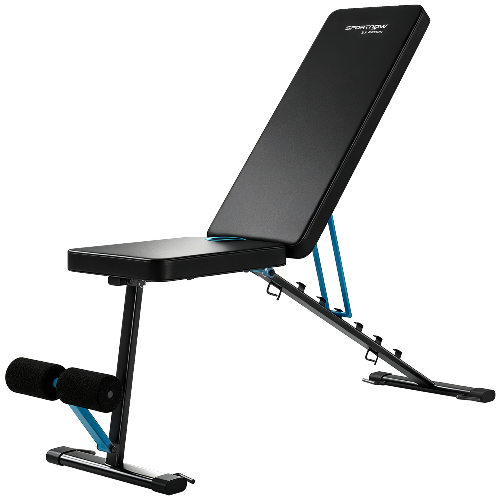 SPORTNOW Hantelbank verstellbar Klappbar Trainingsbank mit Beinstrecker 7-Fach Rückenlehne, verstellbar Polster, Multifunktionale Schrägbank 300 kg Last Rückentrainer für Home Gym Grün Aosom
