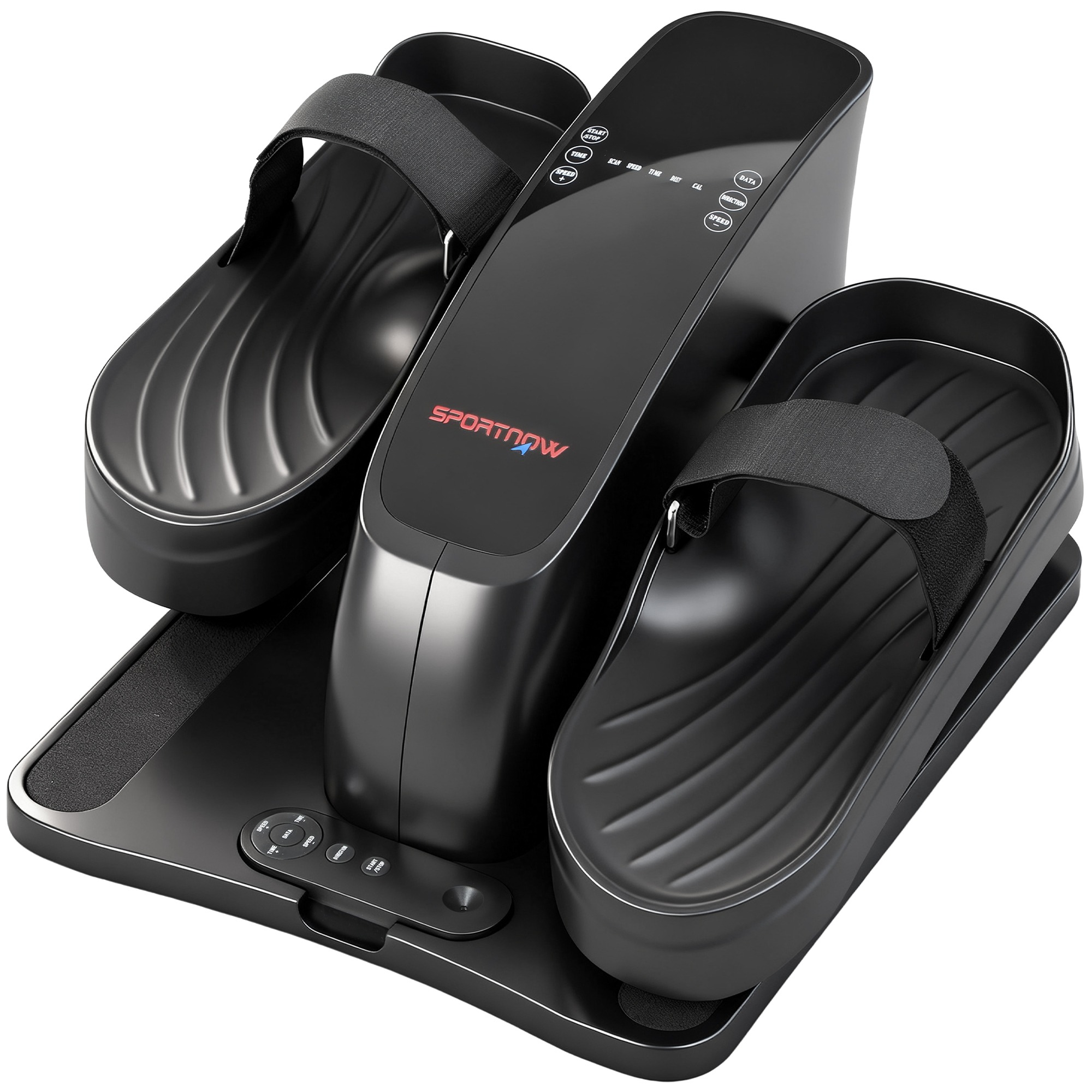 SPORTNOW Mini Ellipsentrainer für Zuhause Untertisch Elektrischer Crosstrainer mit Fernbedienung LED-Display 12 Geschwindigkeiten Rutschfest Leise Tragbar Beintrainer für Senioren Erwachsene Aosom