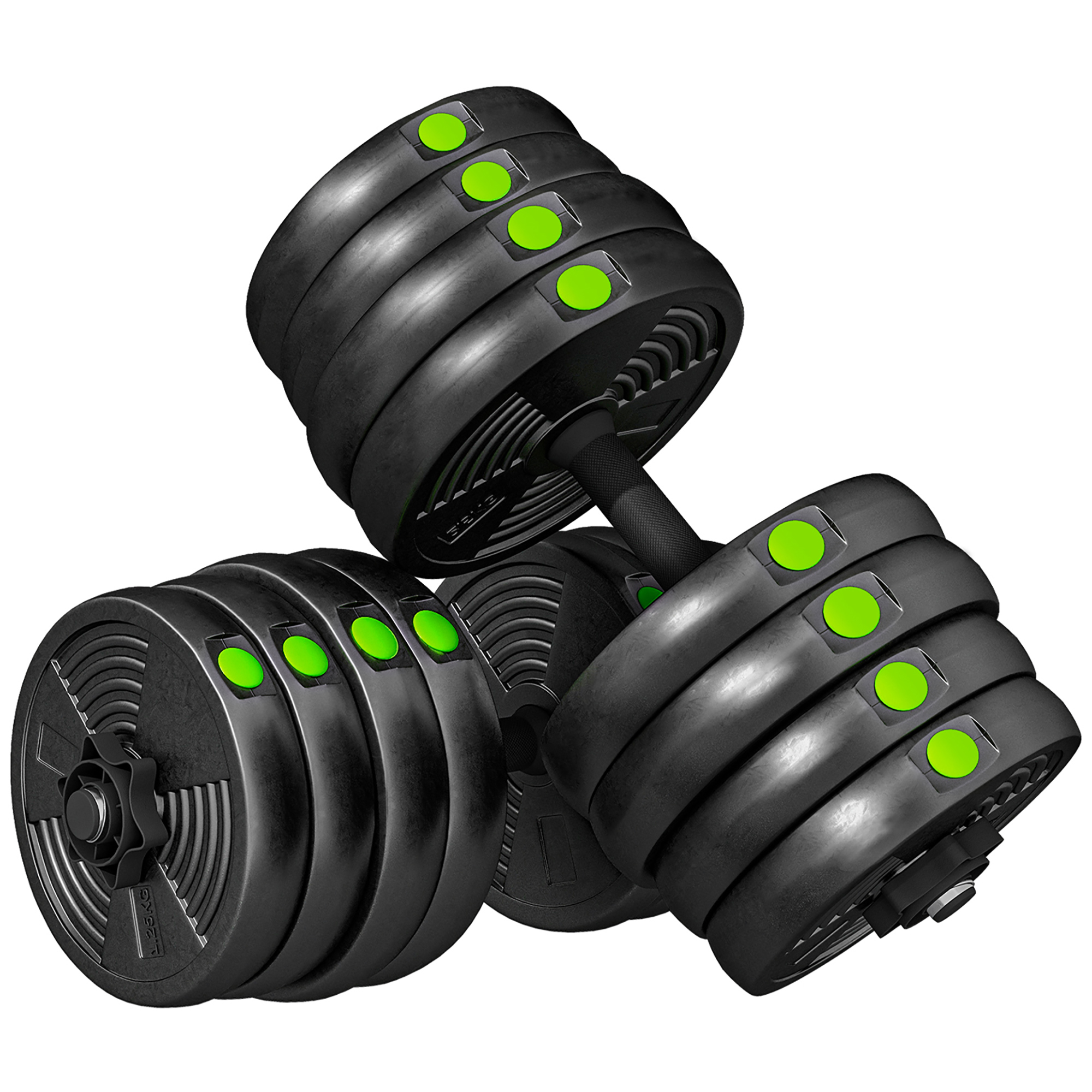 SPORTNOW 2-in-1 Hantel Set, 30 kg verstellbar Dumbbell Set mit 16 Hantelscheiben, bodenschonend für Krafttraining, Fitness, Gewichtheben, Schwarz Aosom