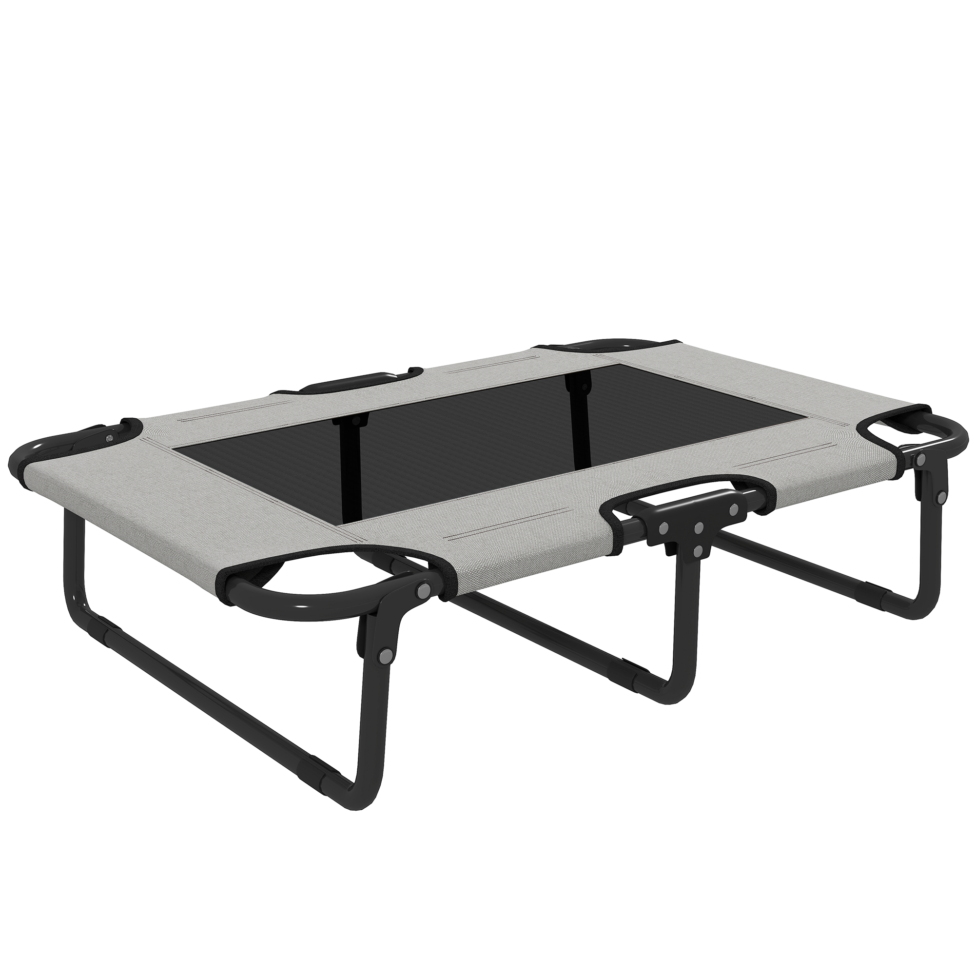 PawHut Erhöhtes Hundebett klappbar Haustierbett, Outdoor Hundeliege mit Netzdesign, Atmungsaktiv, für kleine und mittelgroße Hunde Hellgrau Oxford 75 x 51 x 18 cm Aosom