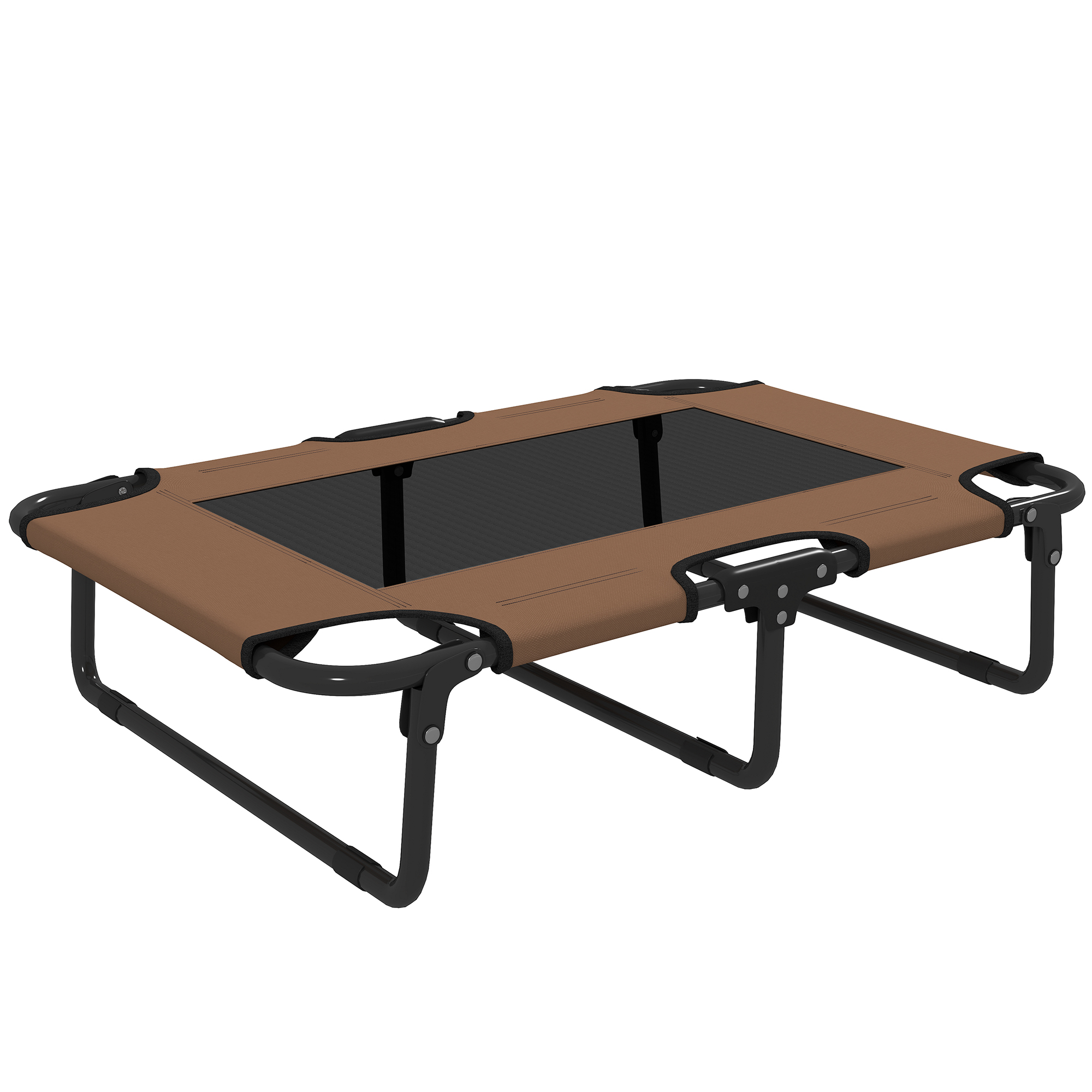 PawHut Erhöhtes Hundebett klappbar Haustierbett, Outdoor Hundeliege mit Netzdesign, Atmungsaktiv, für kleine und mittelgroße Hunde Kaffee Oxford 75 x 51 x 18 cm Aosom