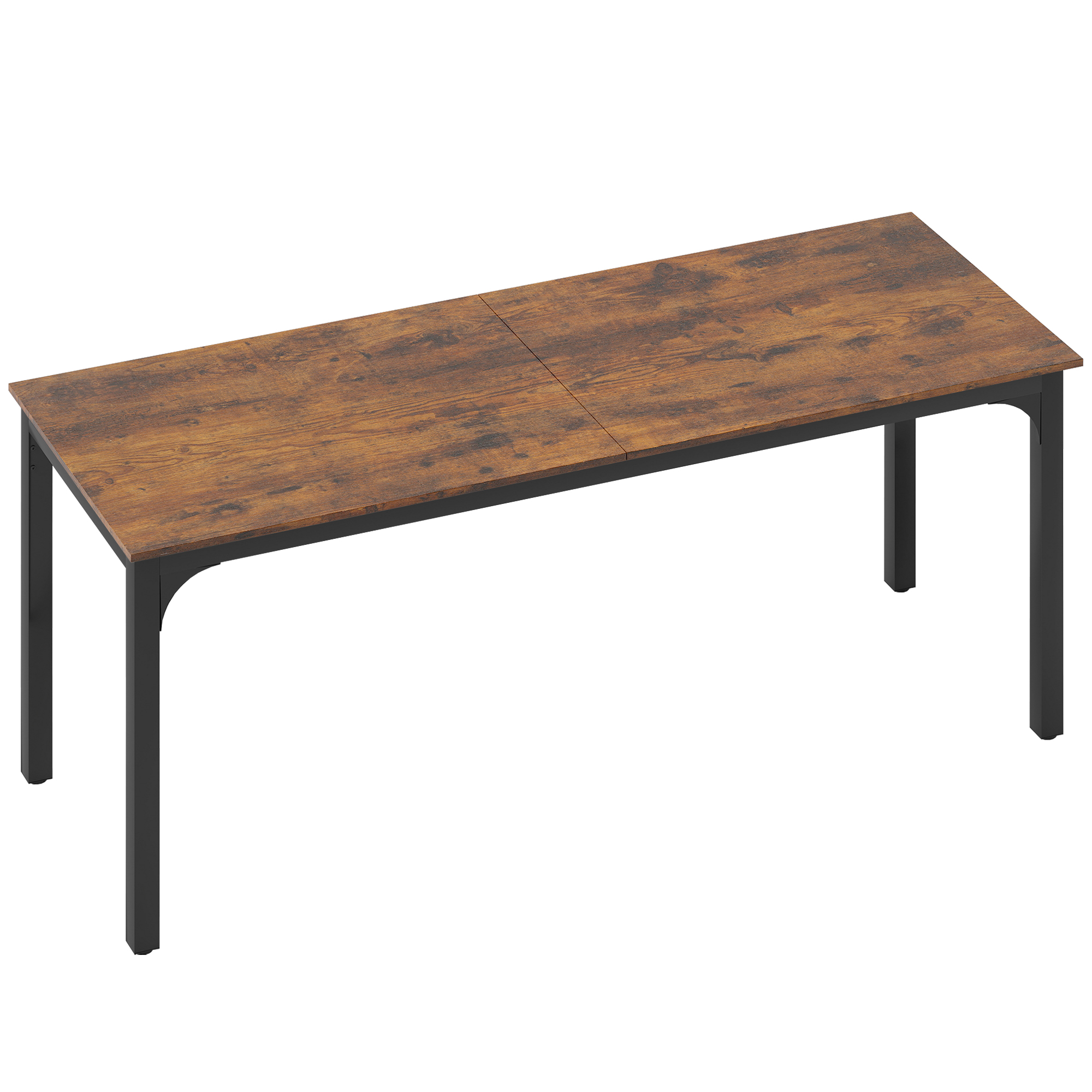 HOMCOM Schreibtisch Computertisch Bürotisch mit Industrie-Design, Stahlgestell für Arbeitszimmer Schlafzimmer Home Office, 200 x 60 x 75 cm Rustikal Braun   Aosom