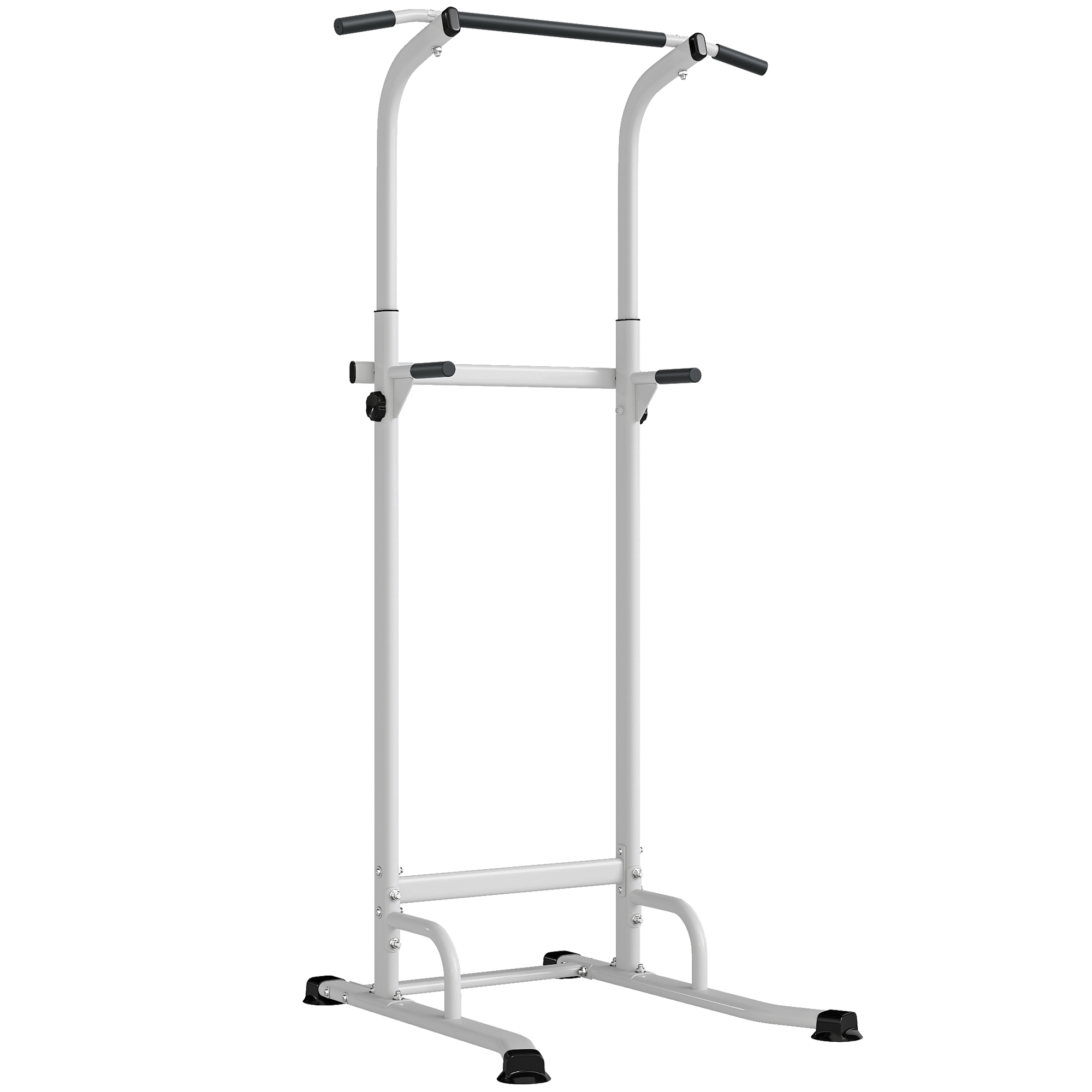 SPORTNOW Power Tower höhenverstellbar 176,5-227 cm Dip-Station multifunktionale Klimmzugstange mit Stahlrahmen, kompaktes Fitnessgerät für Heimtraining, 120 kg Belastbarkeit Aosom