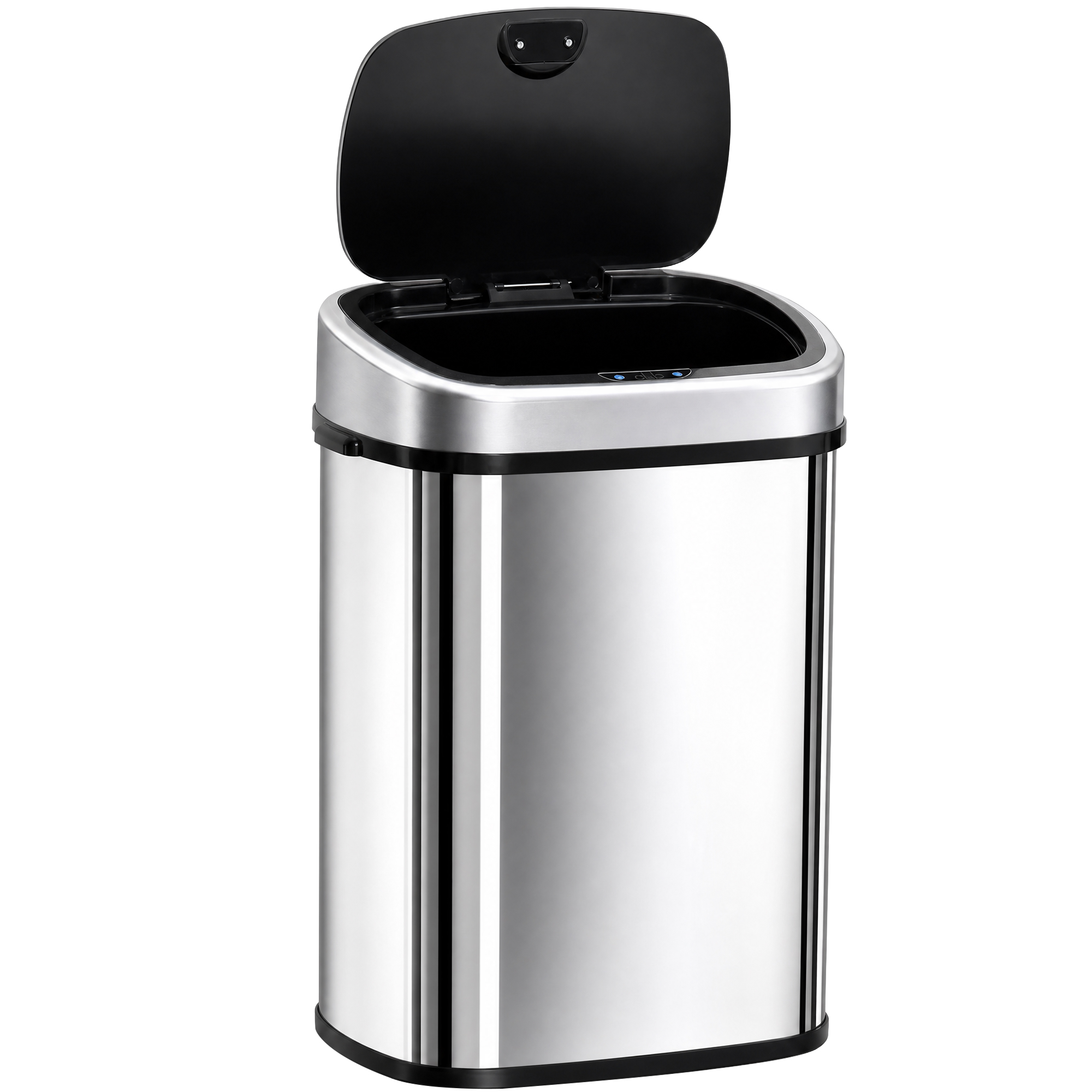 HOMCOM Mülleimer 58L automatischer Abfalleimer mit Infrarotsensor, hygienisch, groß, Edelstahl Silber, L40,9xB28,9xH68 cm   Aosom.de