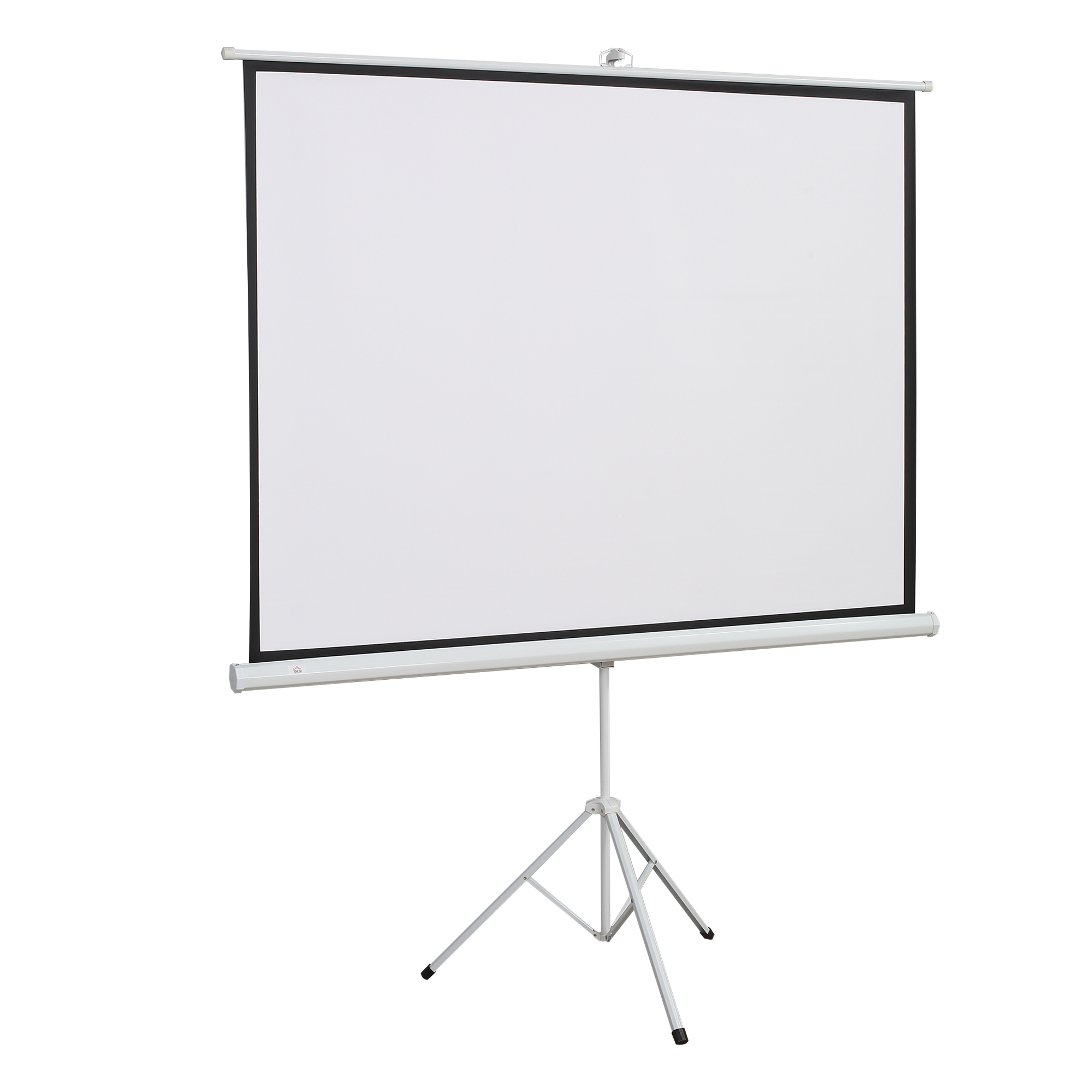 HOMCOM Beamer Leinwand mit Stativ, 4:3 Projektionsfläche, 84 Zoll faltbar Präsentationswand 171 x 131 cm, höhenverstellbar Bildschirm für Zuhause, Schule, Treffen Aosom
