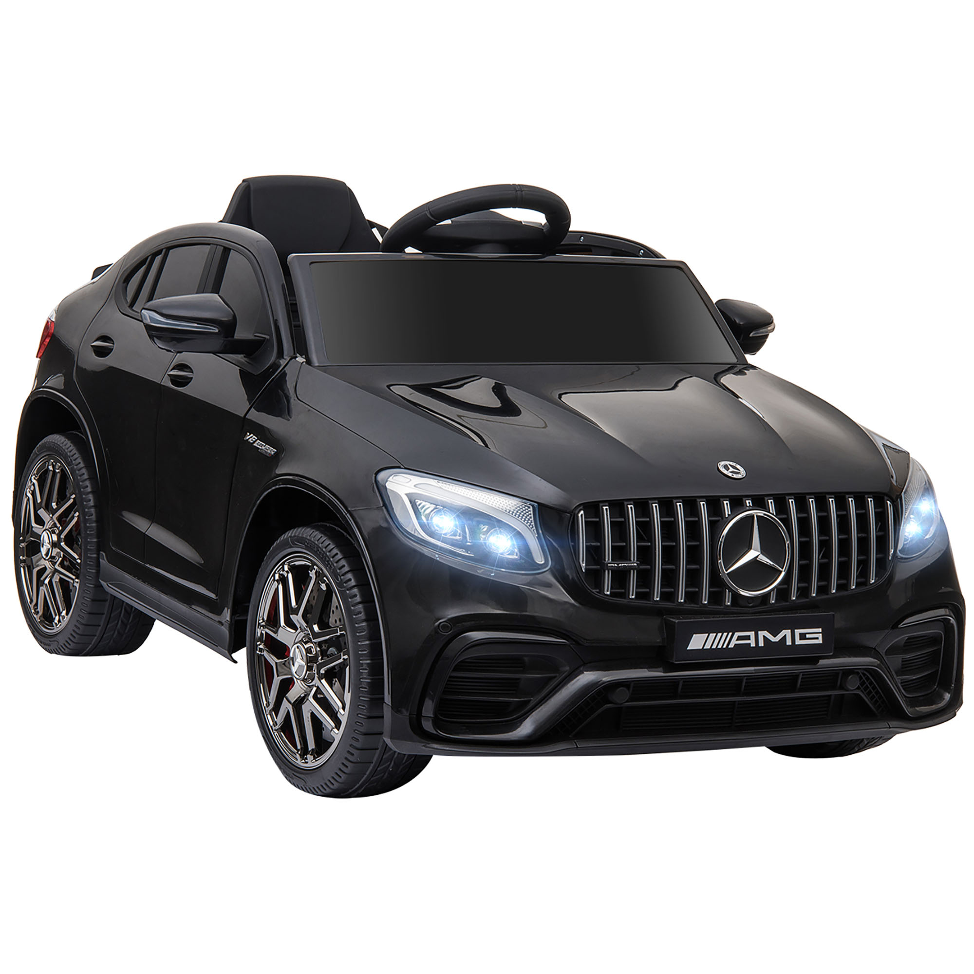 HOMCOM Kinderfahrzeug Mercedes-Benz AMG GLA45 lizenziertes Elektroauto mit Fernbedienung MP3 Sicherheitsgurt für 37-60 Monate Schwarz Aosom.de