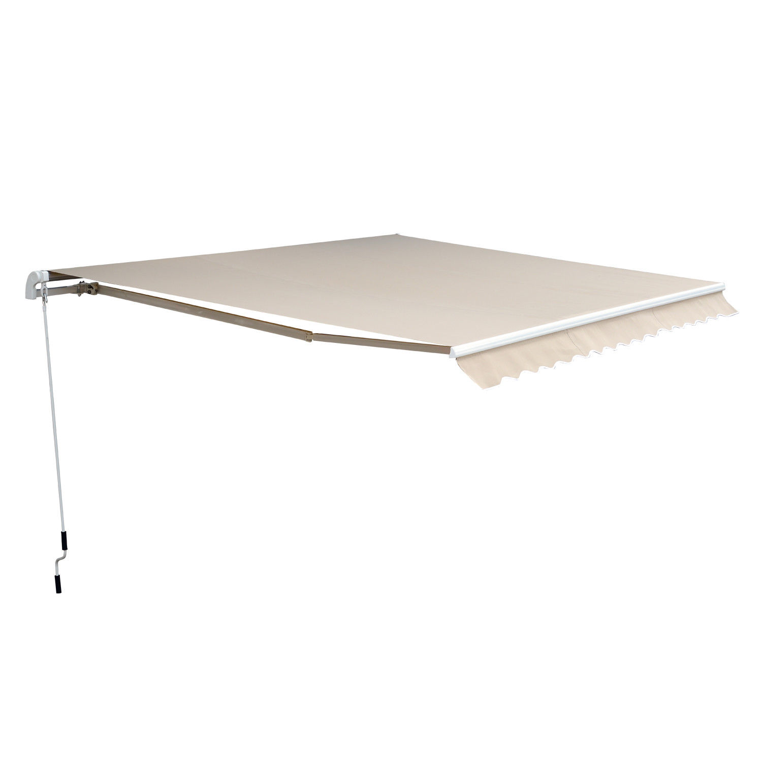 Outsunny Markise Alu-Markise Gelenkarmmarkise Markise 3m breit Balkon Markise Sonnenschutz Balkon Beige Aosom
