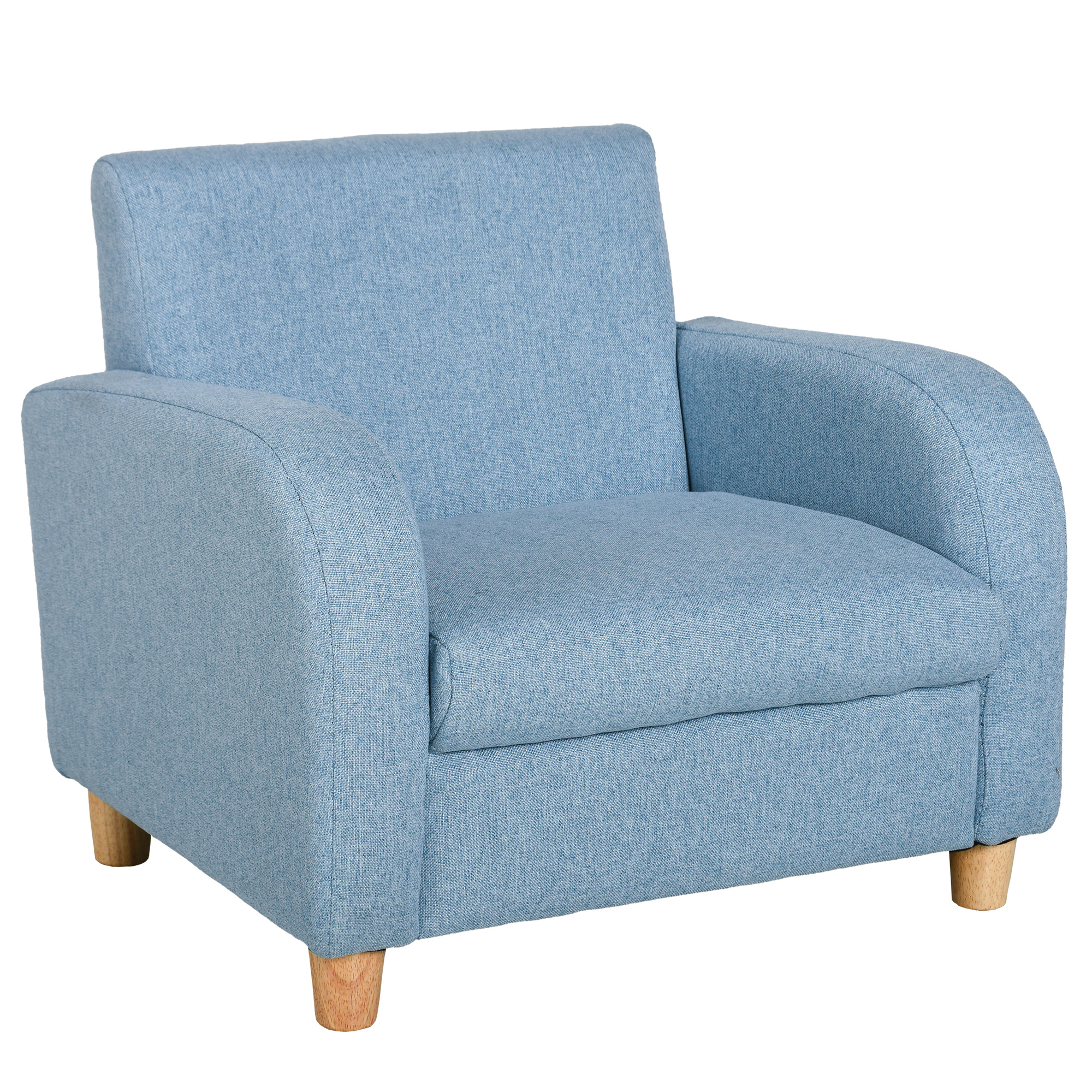 HOMCOM Kindersessel Kindersofa mit dickem Schaumstoff & Sitzkissen, Anti-Rutsch-Füße, Blau, 49x45x44,5cm für Kinderzimmer Aosom.de