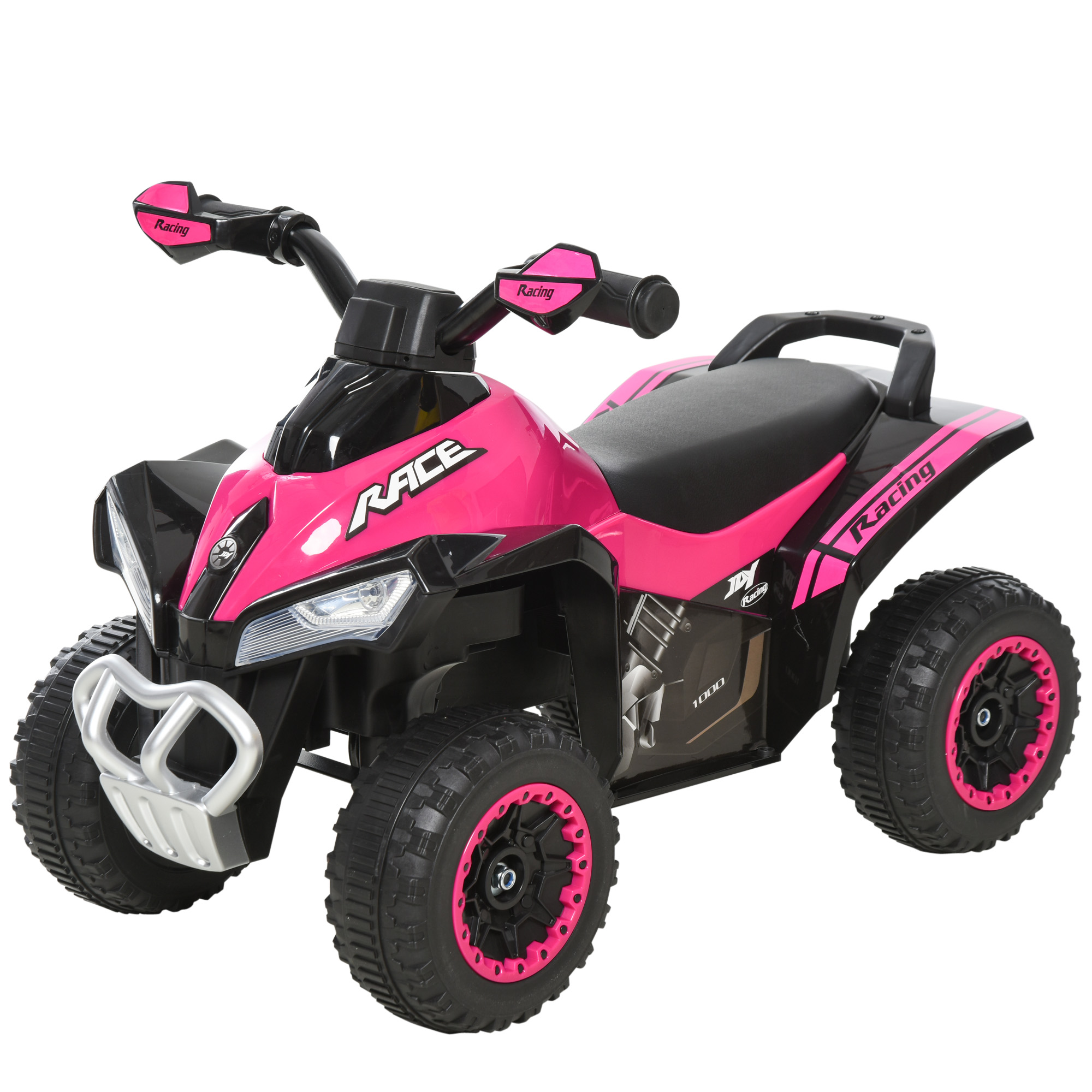 HOMCOM Rutschauto Kinderfahrzeug Tretauto Licht Musik 18-36 Monate Kunststoff Stahl Rosa 67,5x38x44cm Aosom