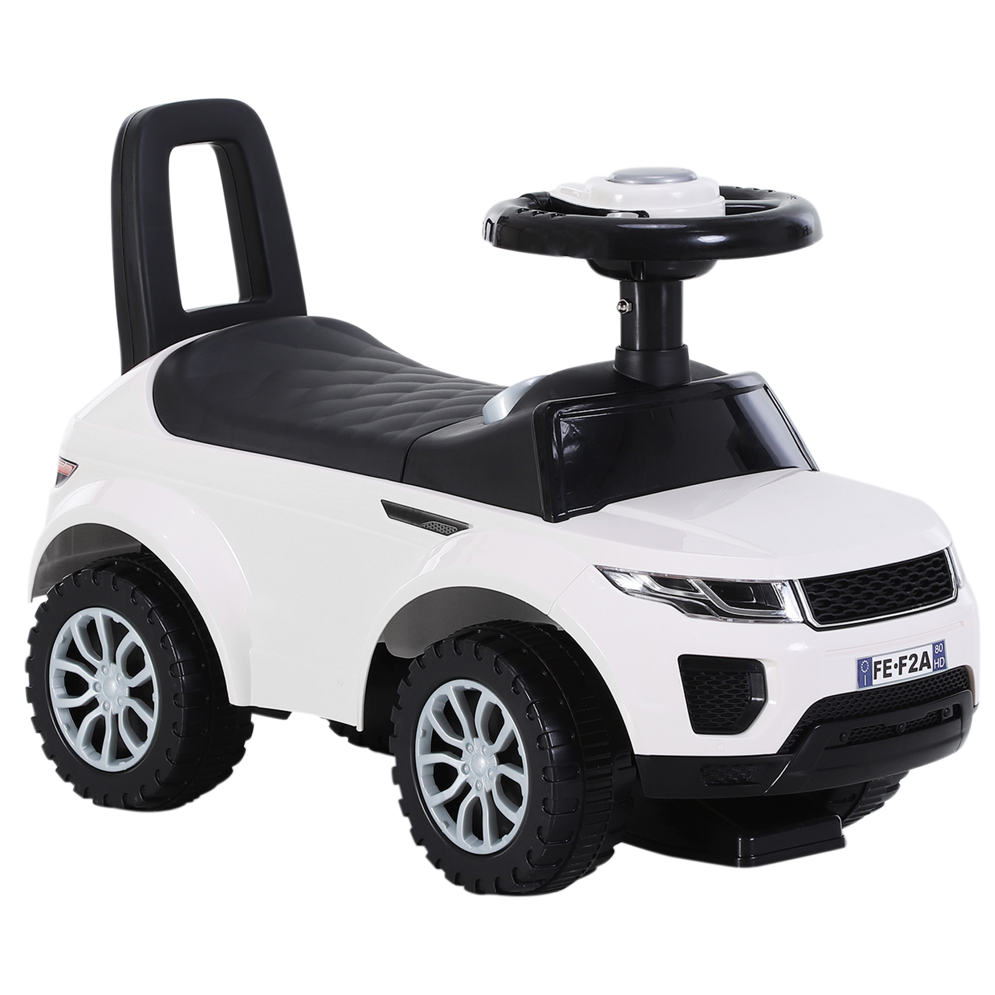 HOMCOM Kinderfahrzeug Rutschauto Lauflernhilfe mit Hupe Stauraum PP Weiß 62 x 28 x 41,5 cm Aosom