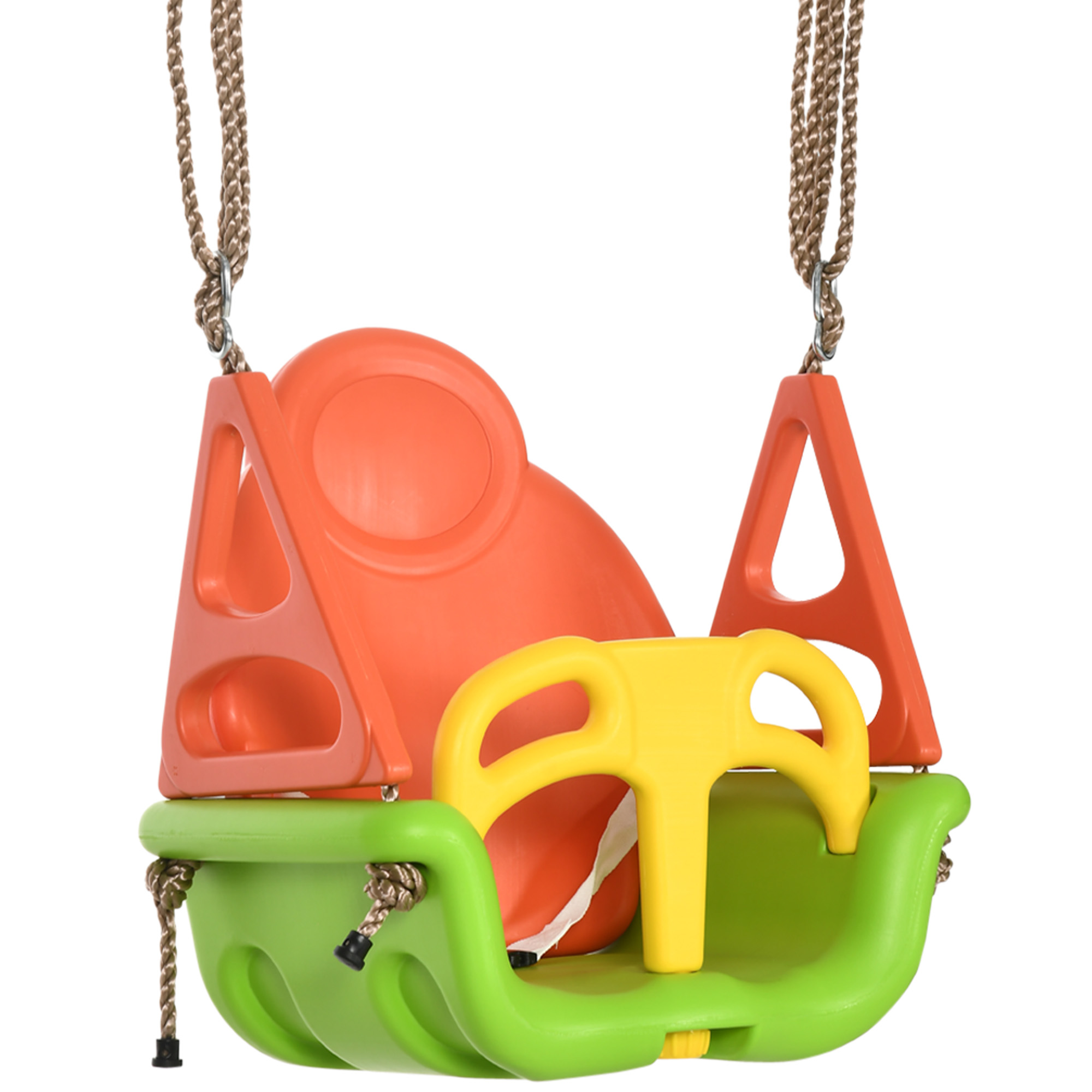 Outsunny Babyschaukel Indoor, mit Sicherheitsgurt, bis 70 kg, längenverstellbare Seile, Kleinkindschaukel, grün Aosom.de