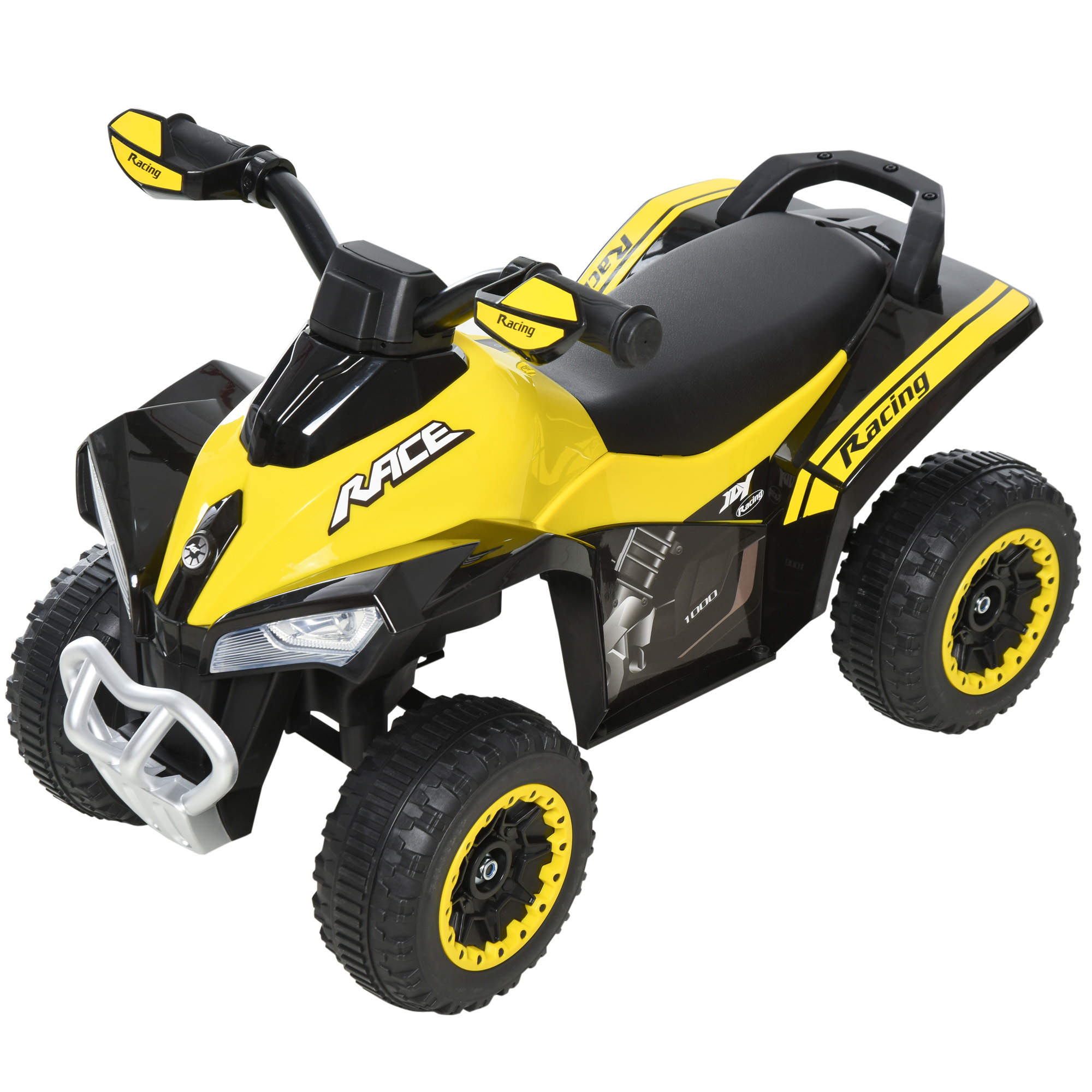 HOMCOM Kinder Rutschauto Tretauto mit Füßen, rutschen Kinderauto, Kinderfahrzeug, für 18-36 Monate, Belastbarkeit 20 kg, Gelb, 67,5x38x44cm Aosom