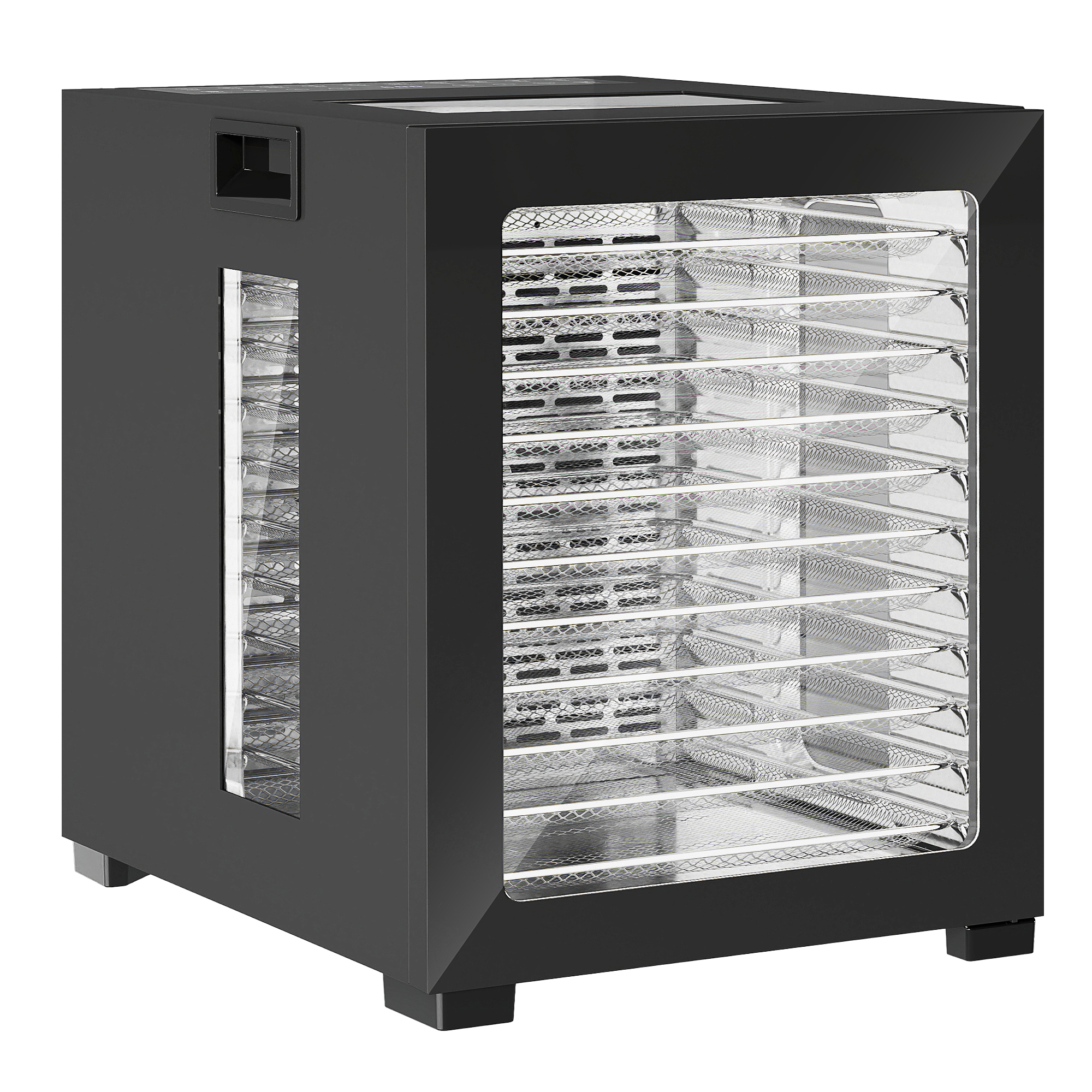 HOMCOM Dörrautomat Dörrgerät, 850 W, 40-70°C Temperaturregler, 48 Std. Timer, 12 Einlegefächer, Dehydrator Obsttrockner für Lebensmittel, Fleisch, Obst, Gemüse, Blumen Aosom