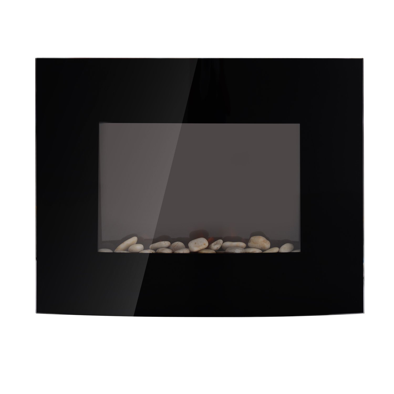 HOMCOM Elektrokamin Kaminofen elektrisch mit 2 Leistungsstufen 900/1800 W LED 65 x 11,4 x 52 cm Edelstahl Schwarz für gemütliche Wärme Aosom.de