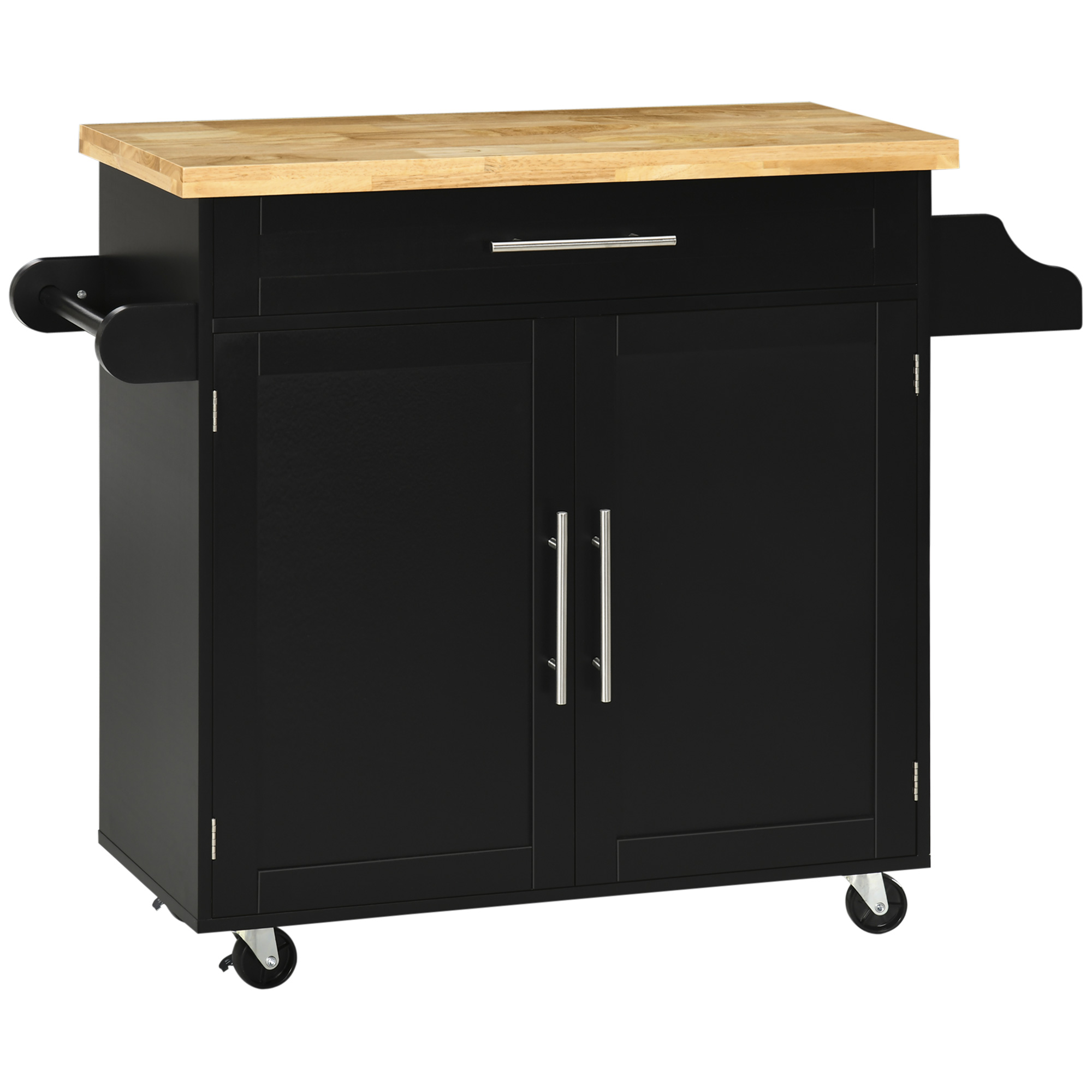 HOMCOM Küchenwagen Servierwagen mit Arbeitsplatte und Gewürzregal Handtuchhalter für Wohnzimmer und Esszimmer 109x40x89cm Aosom.de