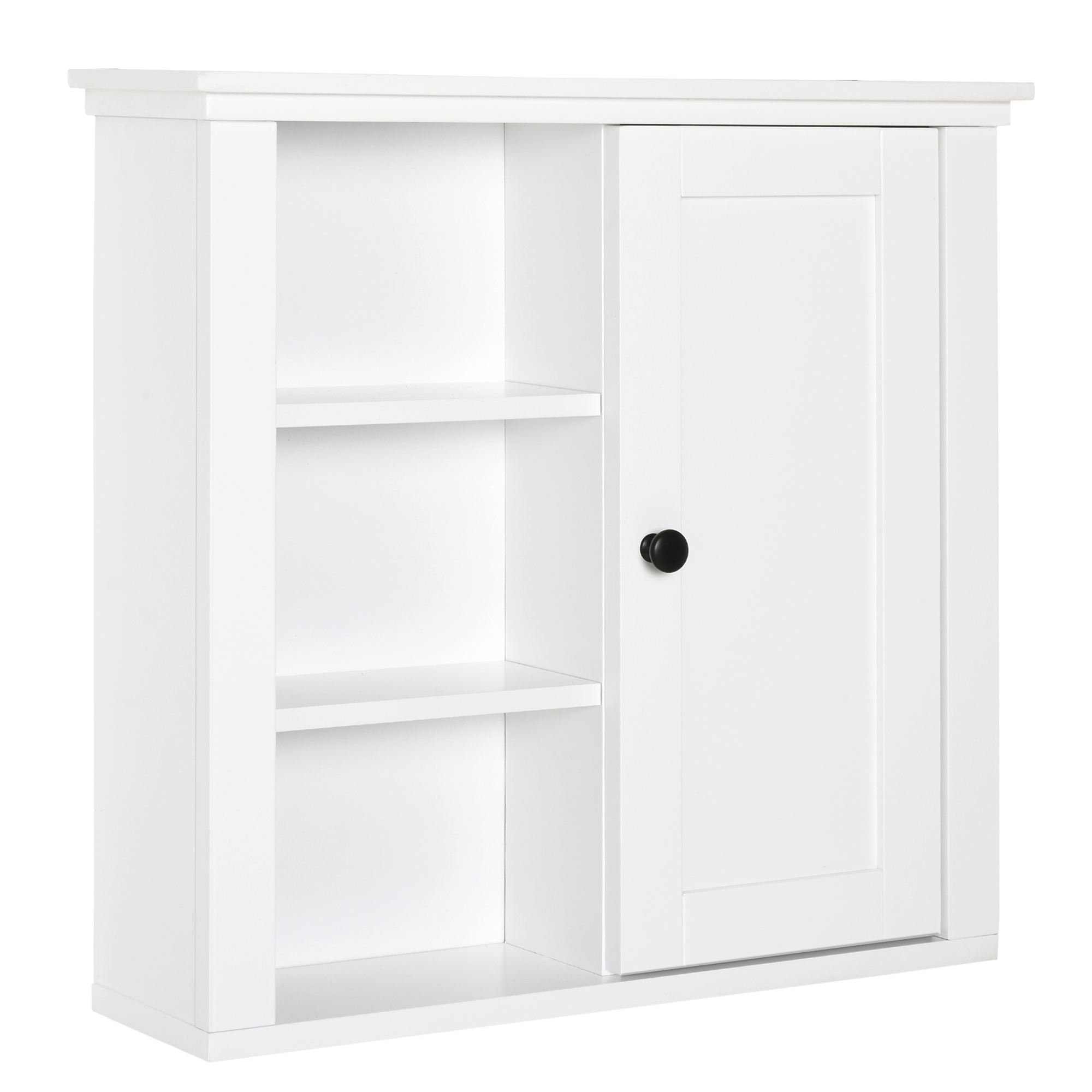 HOMCOM Badschrank Küchenschrank Hängeschrank Badezimmerschrank Badregal Wandschrank vestellbarer Einlegeboden 3 x Fach Holz Weiß 53 x 14,5 x 50,5 cm Aosom