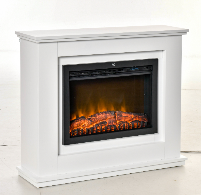 HOMCOM Elektrokamin Elektrischer Standkamin mit Heizung, LED 3D-Flammeneffekt, 2 Leistungsstufen, 2000W Kamin mit adaptive Startfunktion, Fernbedienung, Timer, Überhitzungsschutz Weiß   Aosom