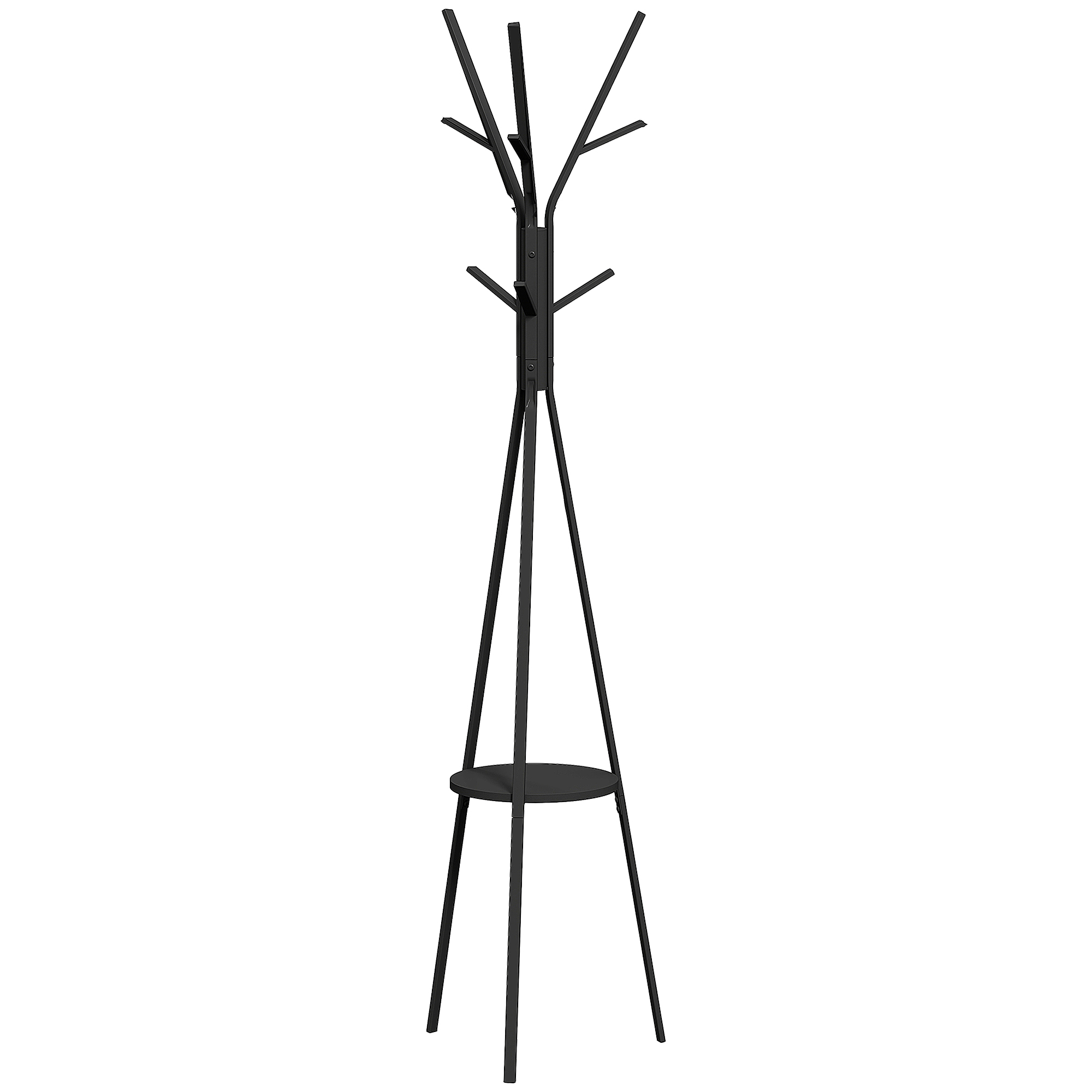 HOMCOM Garderobenständer Standgarderobe Kleiderständer 180 cm schwarz Metall, stilvolle Flurgarderobe für Ordnung und Eleganz Aosom.de