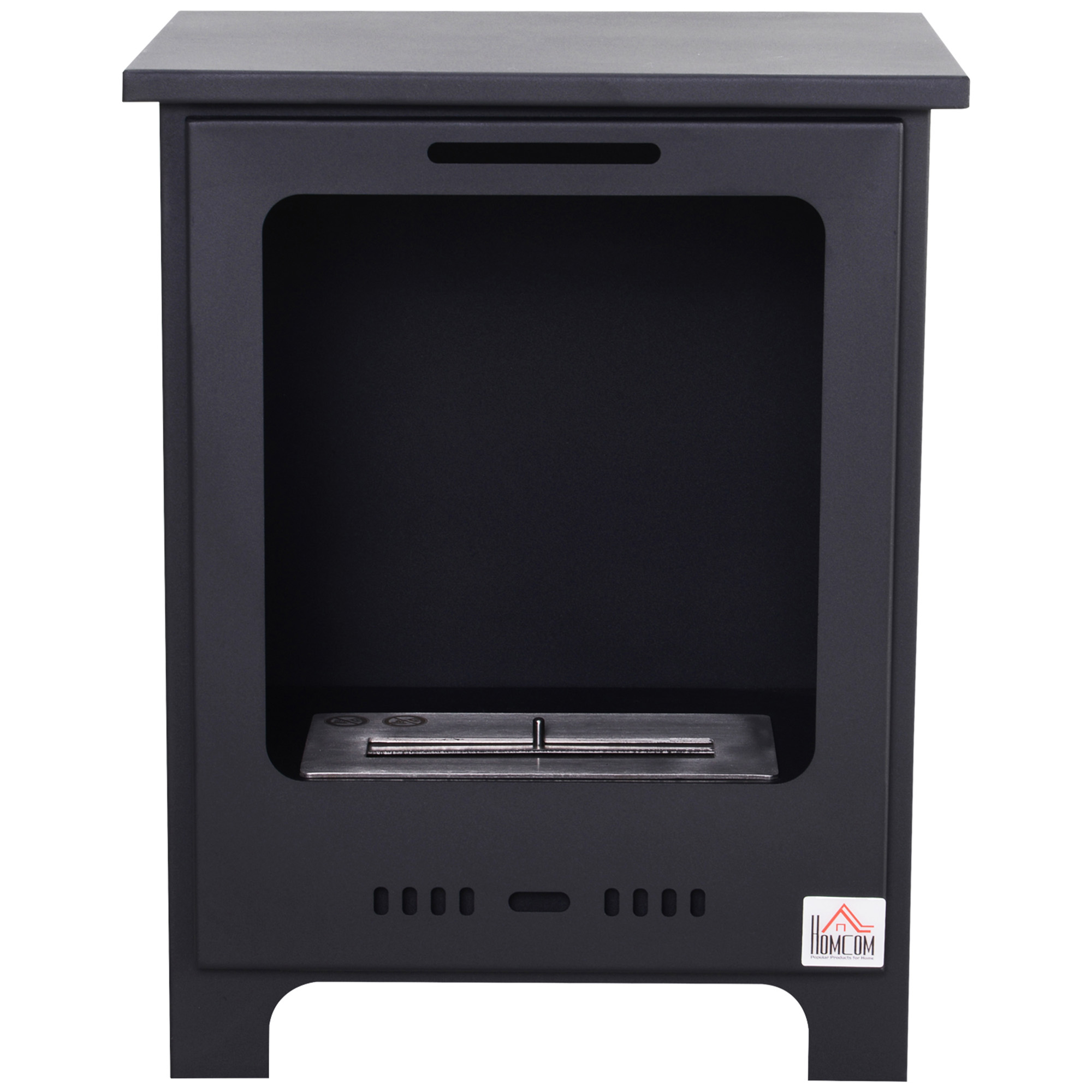HOMCOM Ethanol-Kamin Bio-Ethanol-Brenner 0,9 L für 3 Stunden Brenndauer, rauchfrei, Metall 40 x 30 x 50 cm, modernes Design Aosom.de