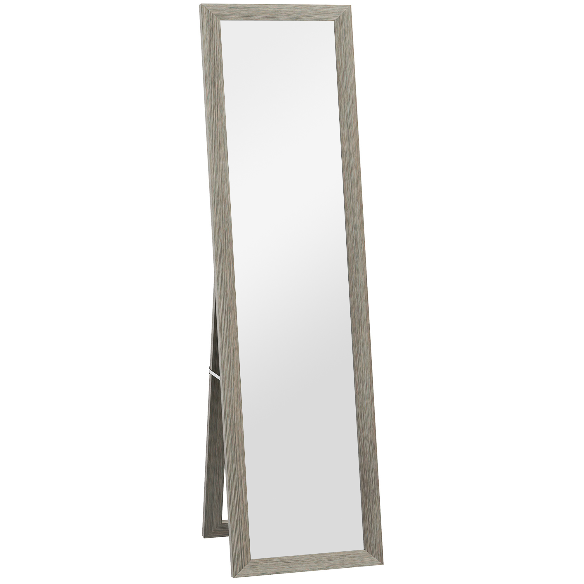 HOMCOM Ganzkörperspiegel, 37 x 157 cm, zum Aufhängen oder Aufstellen, Rechteckiger Spiegel mit Rahmen für Wohnzimmer, Schlafzimmer oder Garderobe, Grau   Aosom