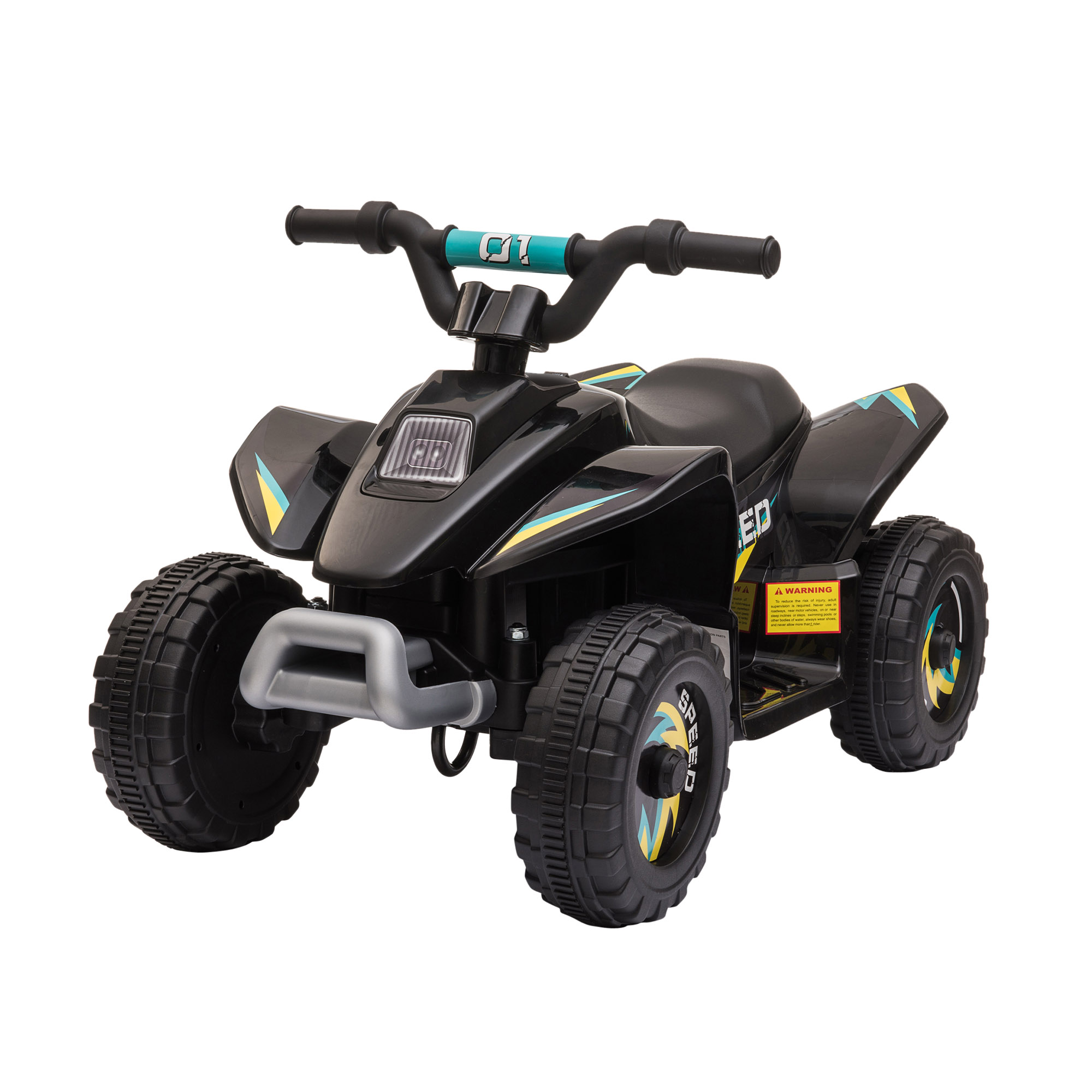 HOMCOM Kinder Quad Elektro 6V Kinderquad mit Vorwärts-, Rückwärtsfunktion Breite Reifen, Elektro-Quad für Kinder 1,5-3 Jahre Max. Belastung 20 kg Schwarz Aosom