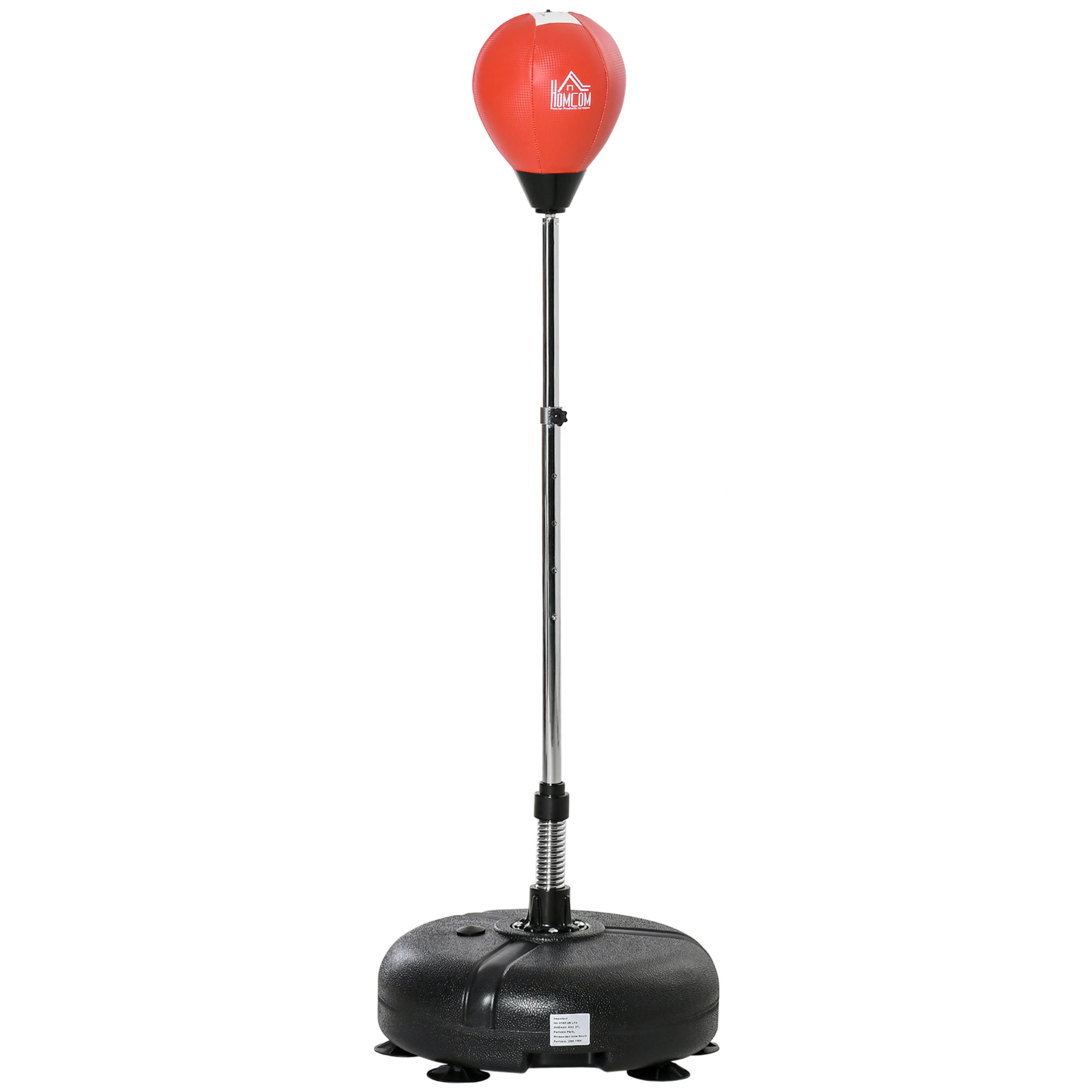 HOMCOM Boxsack höhenverstellbar mit Handschuhen, Punchingball für Erwachsene und Jugendliche, aus PE und Stahl, 45x45x133-151cm, Rot Aosom