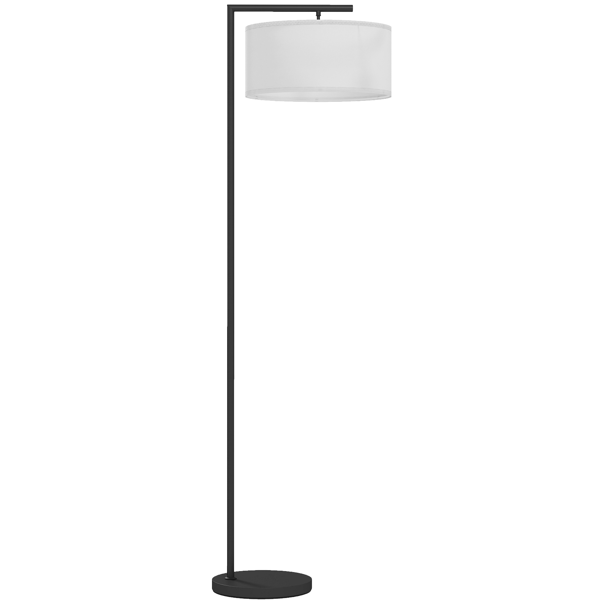 HOMCOM Stehlampe Wohnzimmer Stehleuchte mit Lampenschirm aus Stoff Standlampe mit E27 Fassung für Wohnzimmer Schlafzimmer, exkl. Glühbirne Aosom