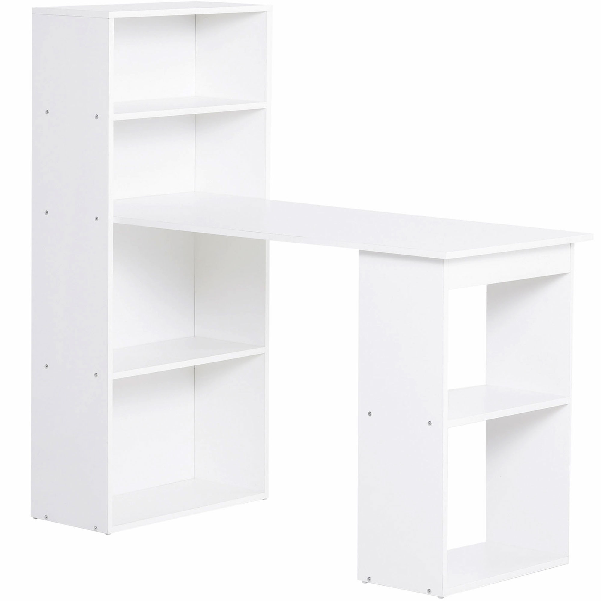 HOMCOM Schreibtisch Küchentisch mit Regal 120x55cm Computertisch Laptoptisch Arbeitstisch in Weiß für Büro & Home Office Aosom.de