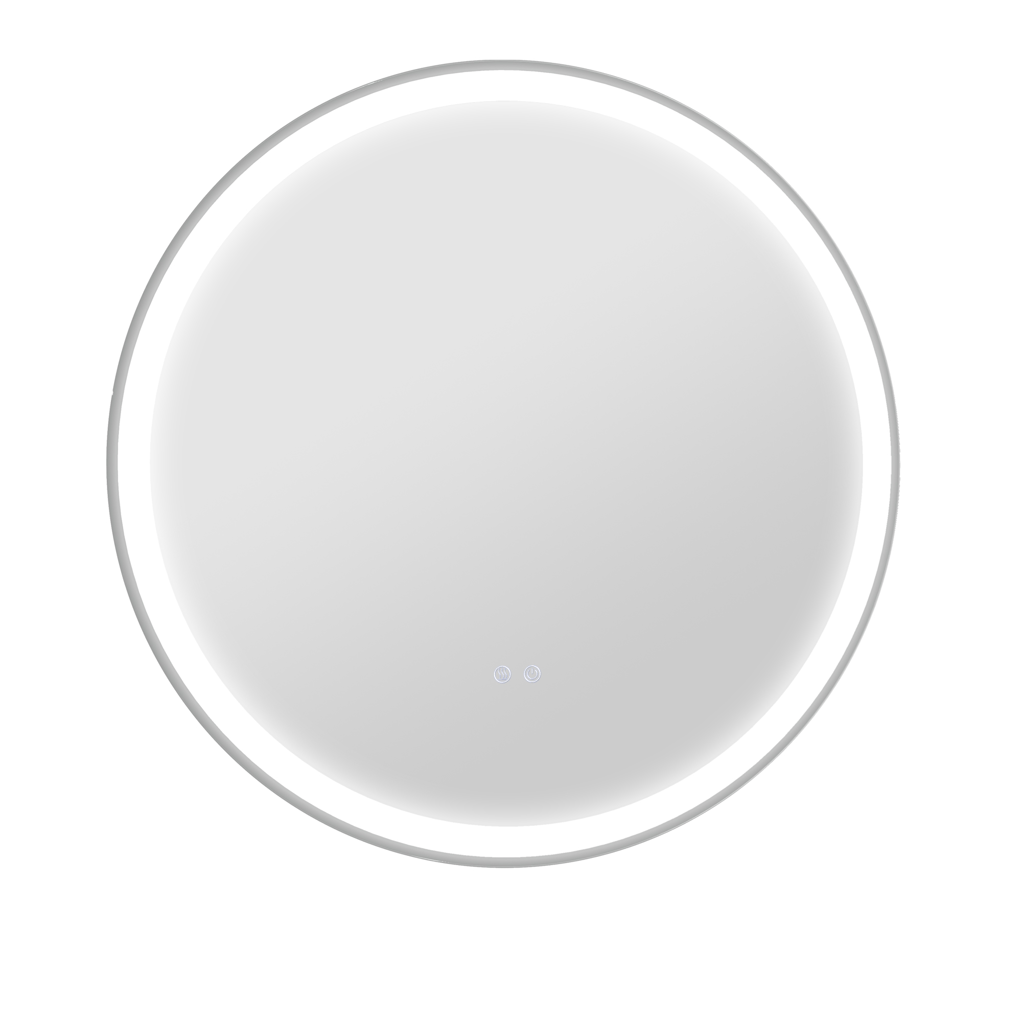 kleankin Badspiegel mit LED Beleuchtung, Ø 60 cm Leuchtspiegel mit Touch-Funktion, Memory-Funktion beschlagfrei mit Alurahmen   Aosom