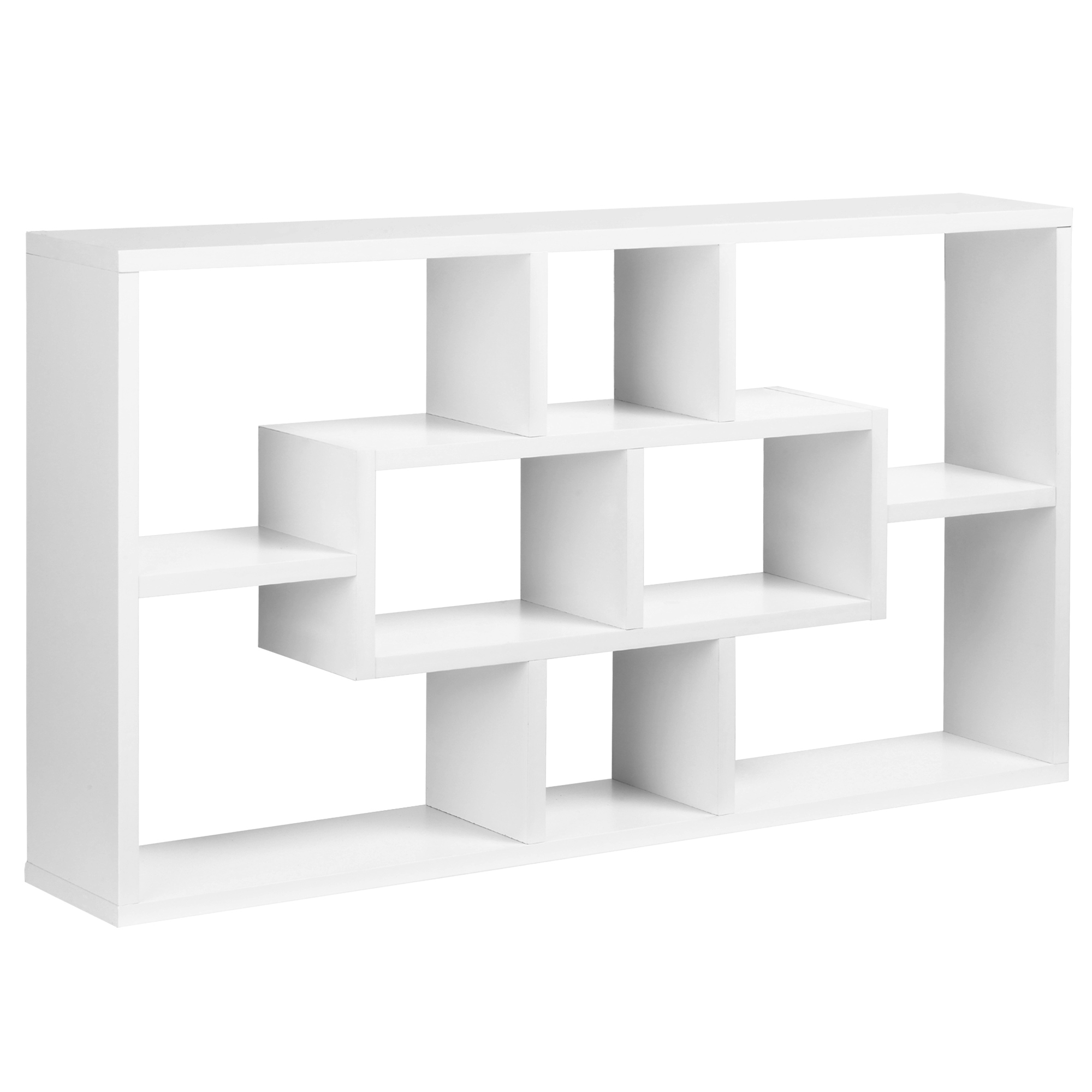 HOMCOM Wandregal Hängeregal Schweberegal Regal Bücherregal Wandboard Organizer Lowboard Holz Weiß 85 x 14,5 x 47,5 cm   Aosom