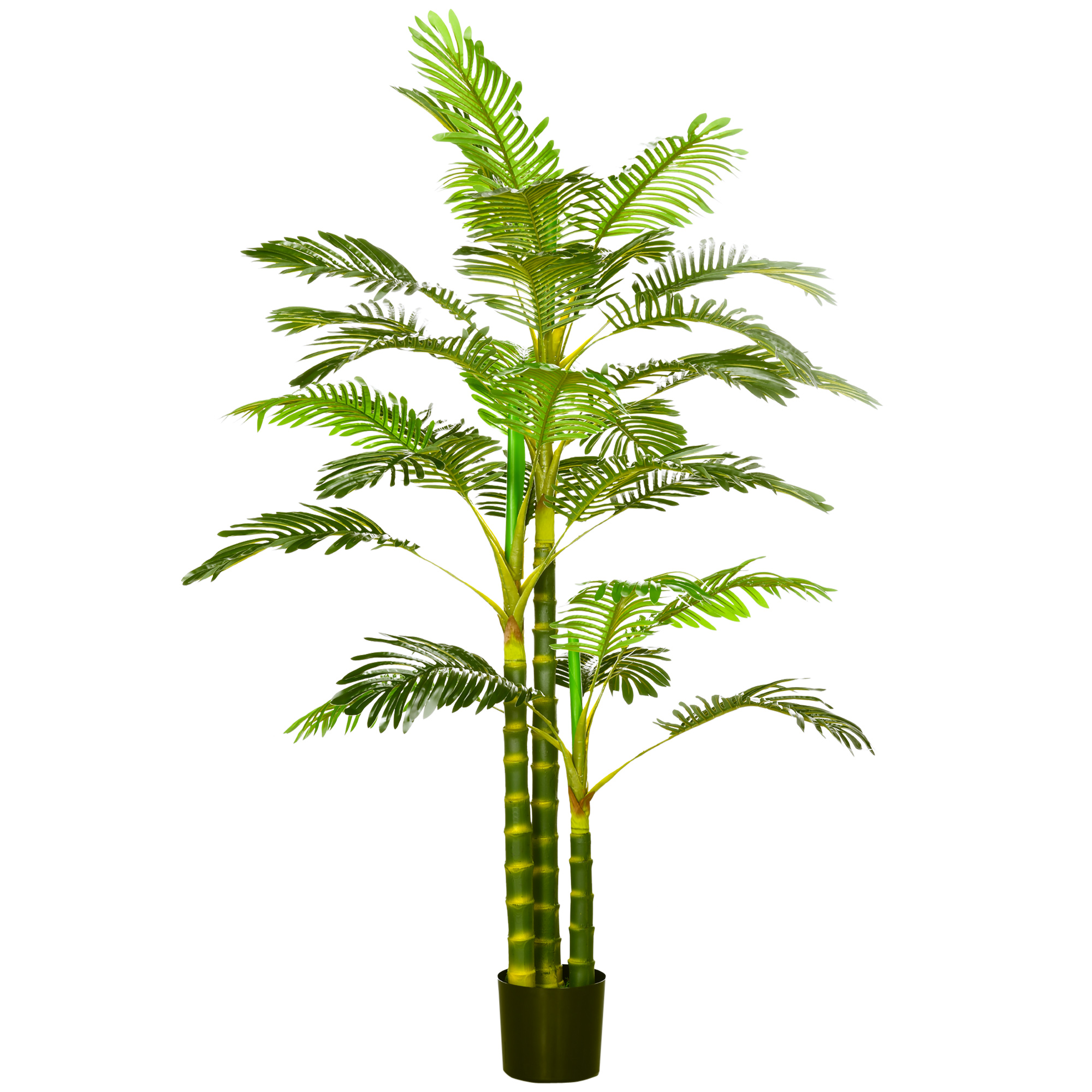 HOMCOM Künstliche Palme 190 cm Kunstpflanze, Plastik künstliche Pflanzen im Topf Kunstpalme, Fake Plant für Wohnzimmer Schlafzimmer Büro Garten moderne Dekoration Geschenk Aosom