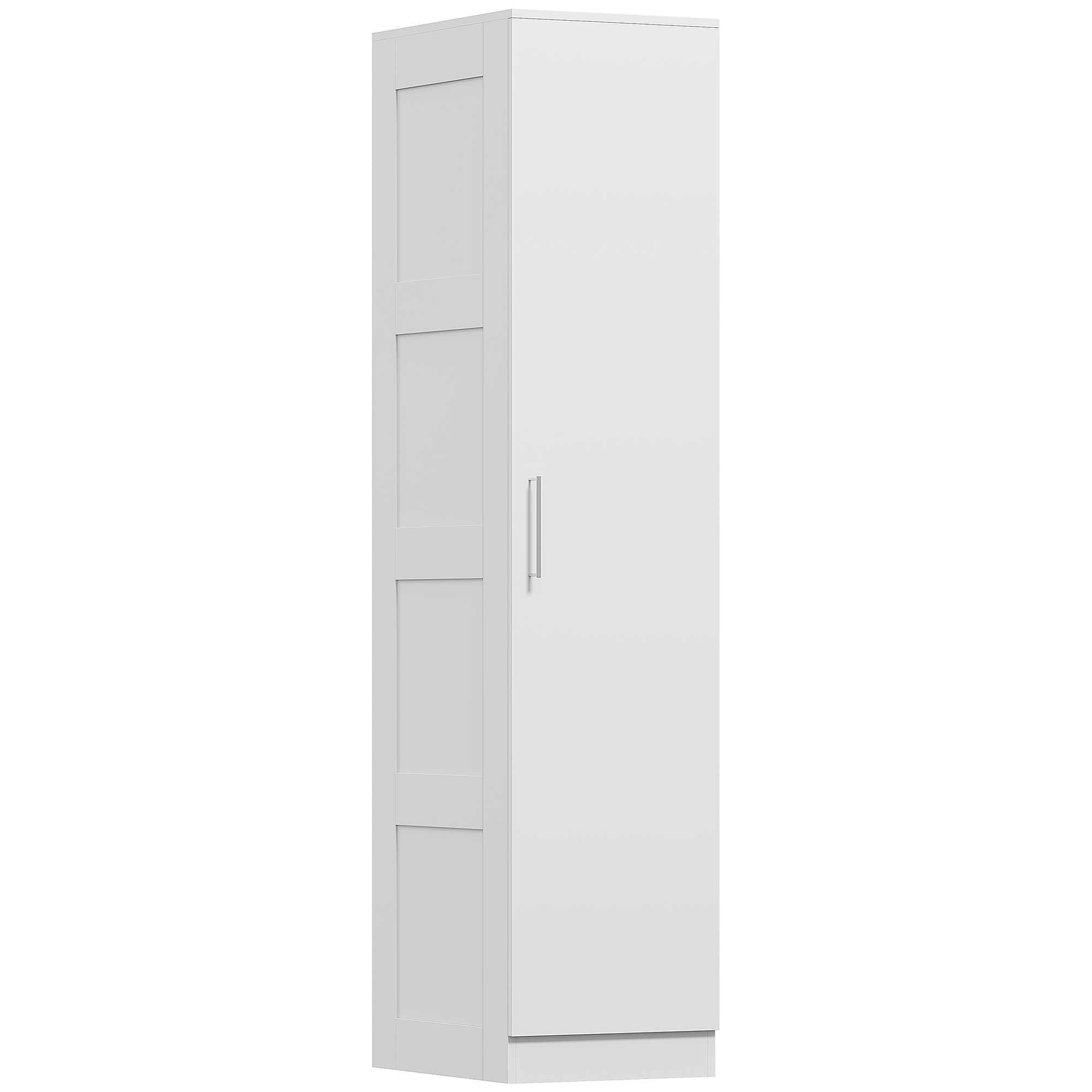 HOMCOM Kleiderschrank Mehrzweckschrank mit Kleiderstange, Regal, Soft-Close-Tür Garderobenschrank Schrank Drehtürenschrank für Schlafzimmer 40 x 52 x 180 cm Weiß Aosom