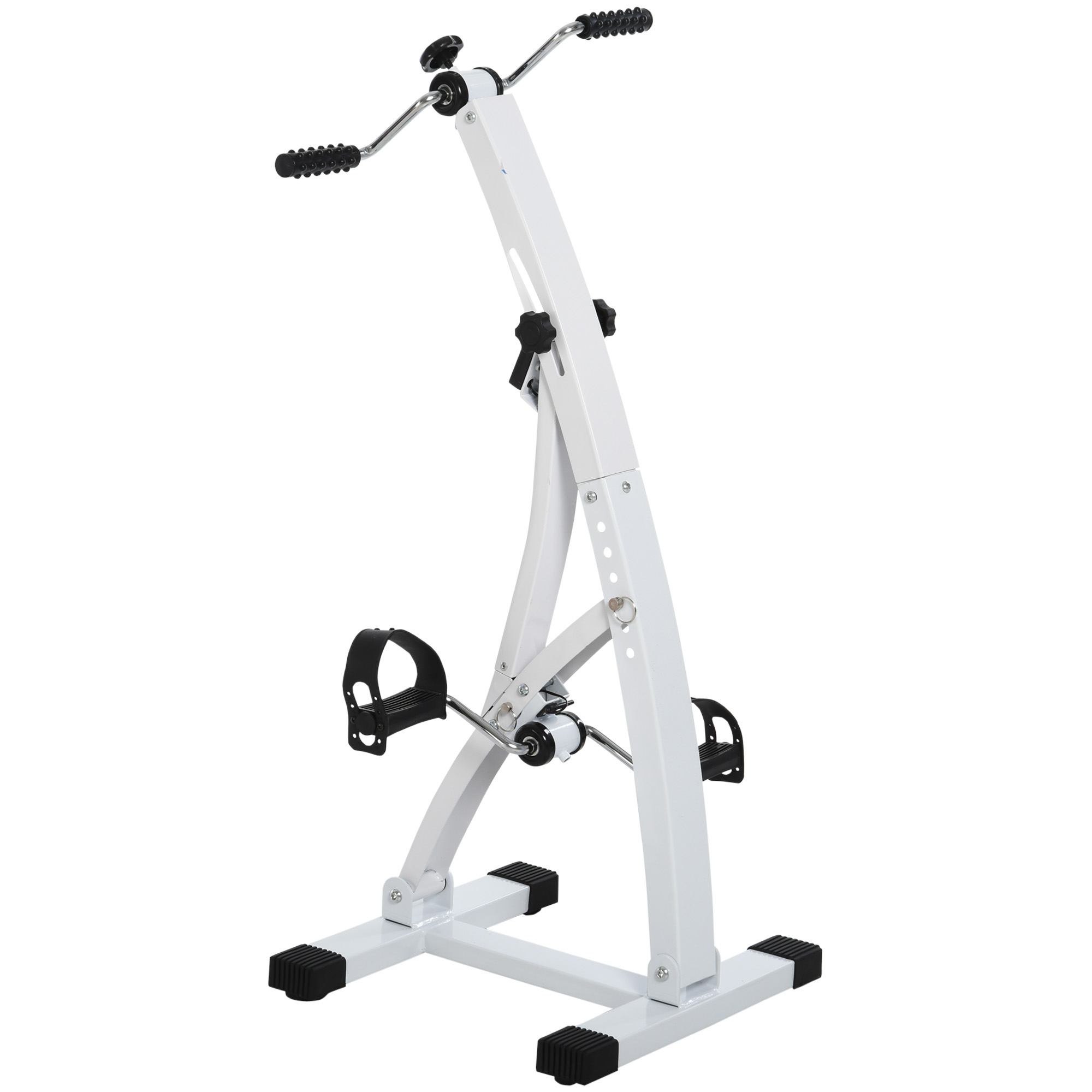 HOMCOM Heimtrainer Bewegungstrainer Pedaltrainer für Senioren, Stahl, Weiß, 40x42,5x100cm Aosom