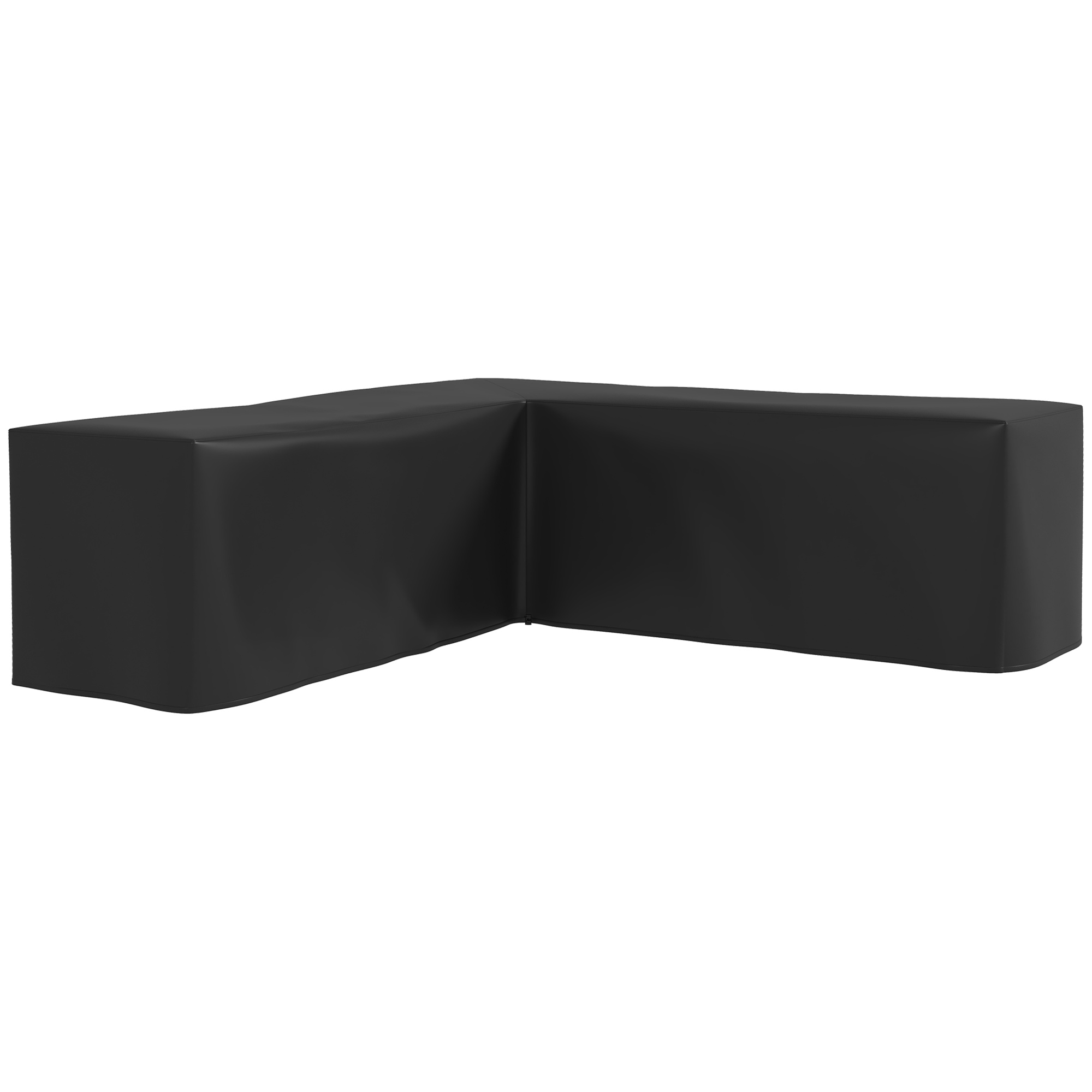 Outsunny Schutzhülle für Gartenmöbel L-förmige Wasserdicht Abdeckung für Ecksofa, Anti-UV Abdeckplane aus 420D Oxford, Winterfest Abdeckhaube Abdeckhülle 250 x 250 x 79 cm Schwarz Aosom
