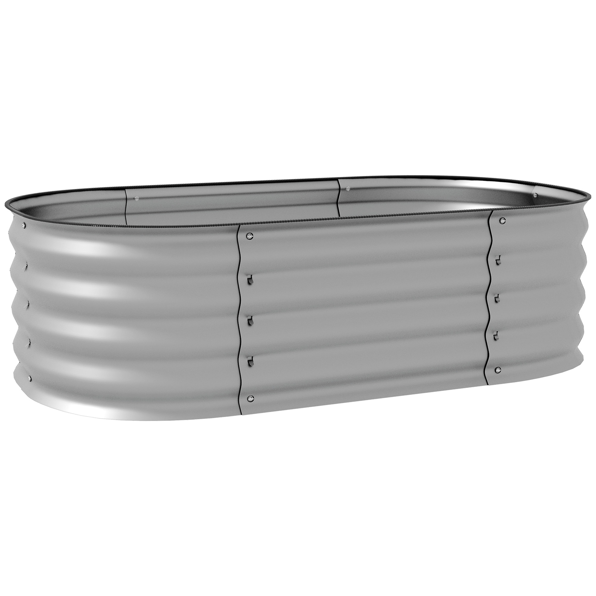 Outsunny Hochbeet Metall 105x62x30cm Pflanzkasten Gemüsebeet DIY Blumenkasten offen Boden Kräuterbeet für Garten Balkon Silber Aosom.de