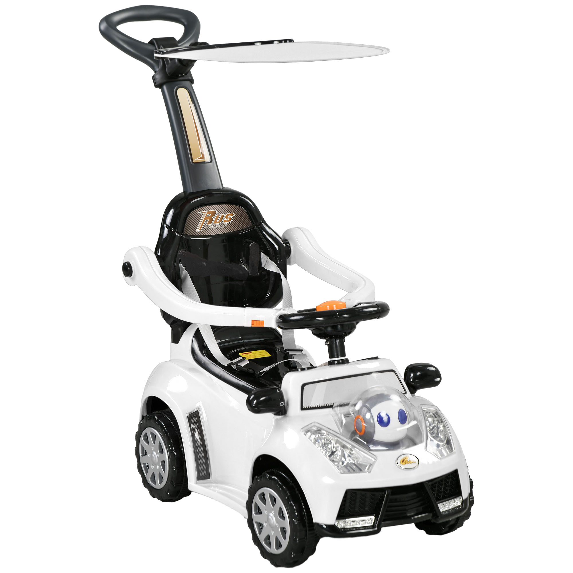 AIYAPLAY Rutschauto Kinderfahrzeug mit Schub- und Haltestange, Rückenlehne & Schutzbügel, Lauflernhilfe für 12-36 Monate Aosom.de