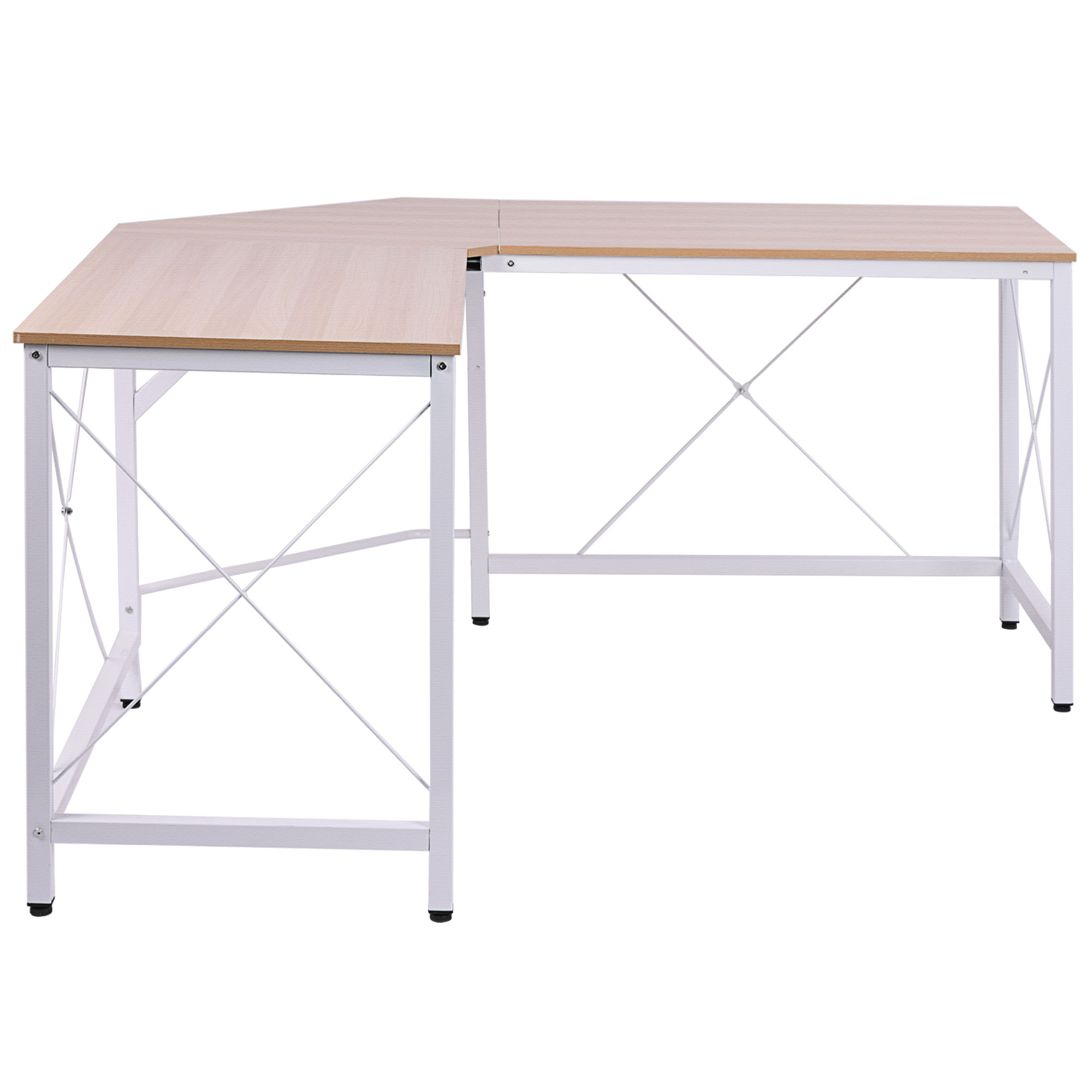 HOMCOM L-Schreibtisch Eckschreibtisch 150x150x76cm Winkelschreibtisch aus MDF in Naturfarbe für Home Office & Arbeitszimmer Aosom.de
