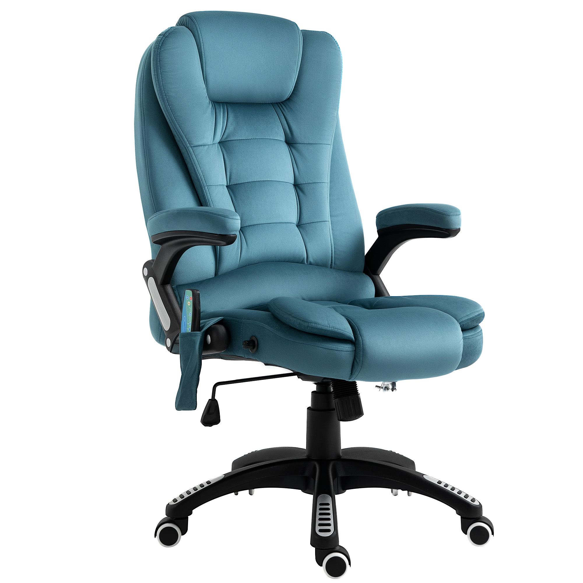 Vinsetto Bürosessel mit Massage- und Wärmefunktion, höhenverstellbarer Gamingstuhl bis 120kg, 68x72x110-120cm, Blau Aosom.de