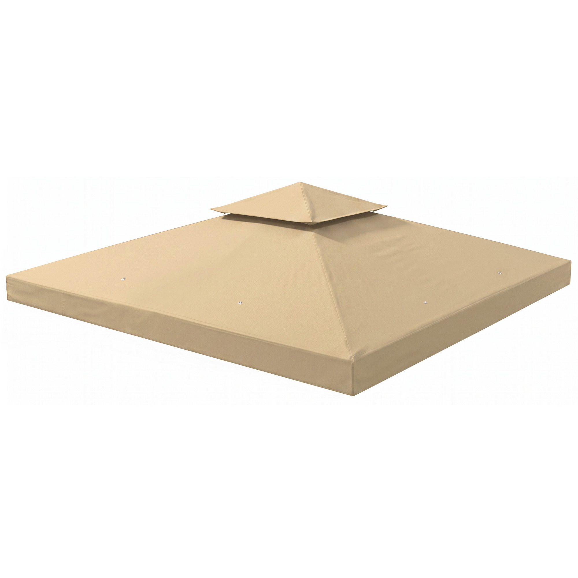 Outsunny Ersatzdach für Pavillon 3 x 3 m wasserdicht Pavillondach mit Doppeldach Ablauflöcher, Ersatzbezug Ersatzteile für Gartenpavillon Gartenzelt Beige   Aosom