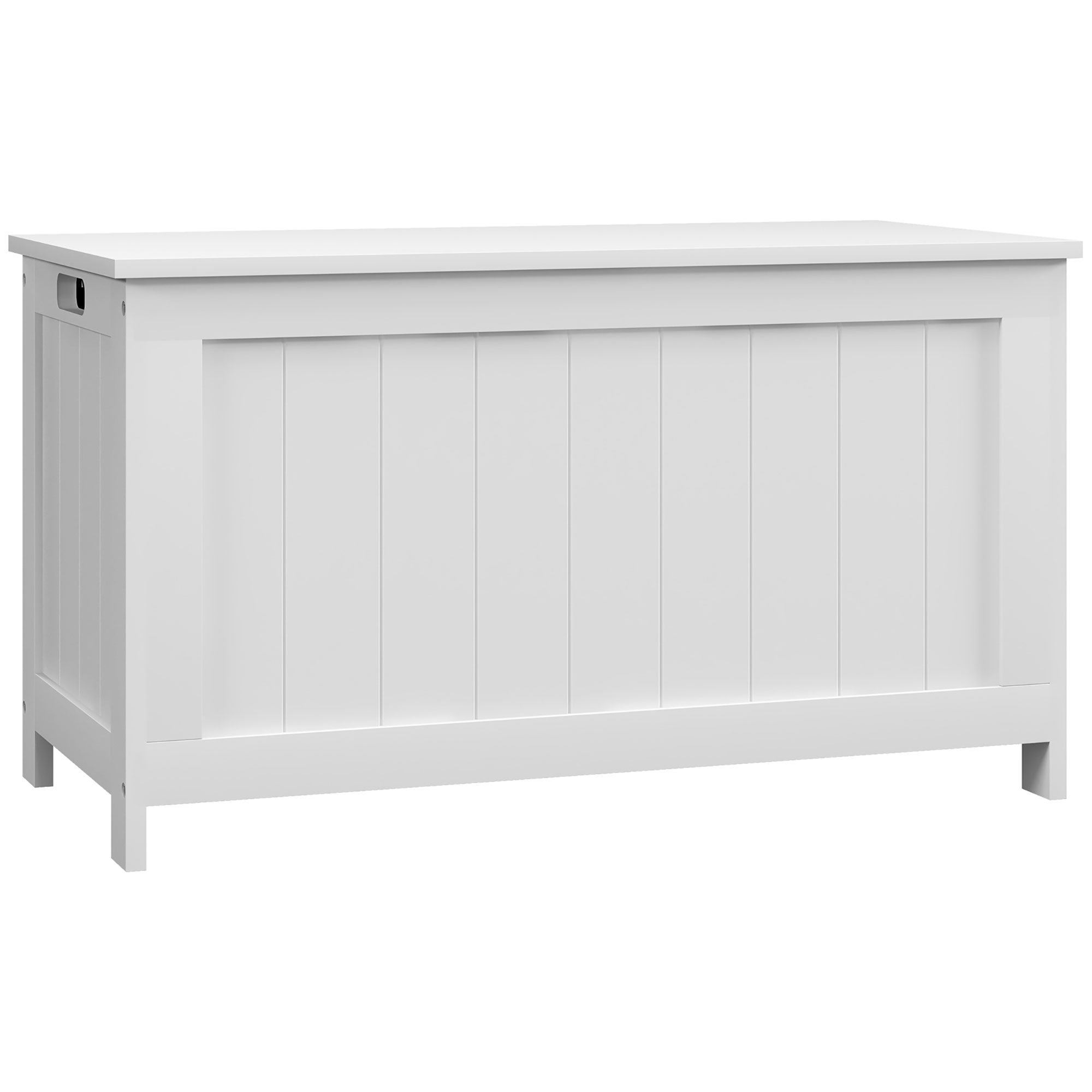 HOMCOM Aufbewahrungsbox Truhe mit Griff und Deckel, 81 x 40 x 46 cm, Gerätebox für Wohnzimmer und Schlafzimmer in Weiß   Aosom.de