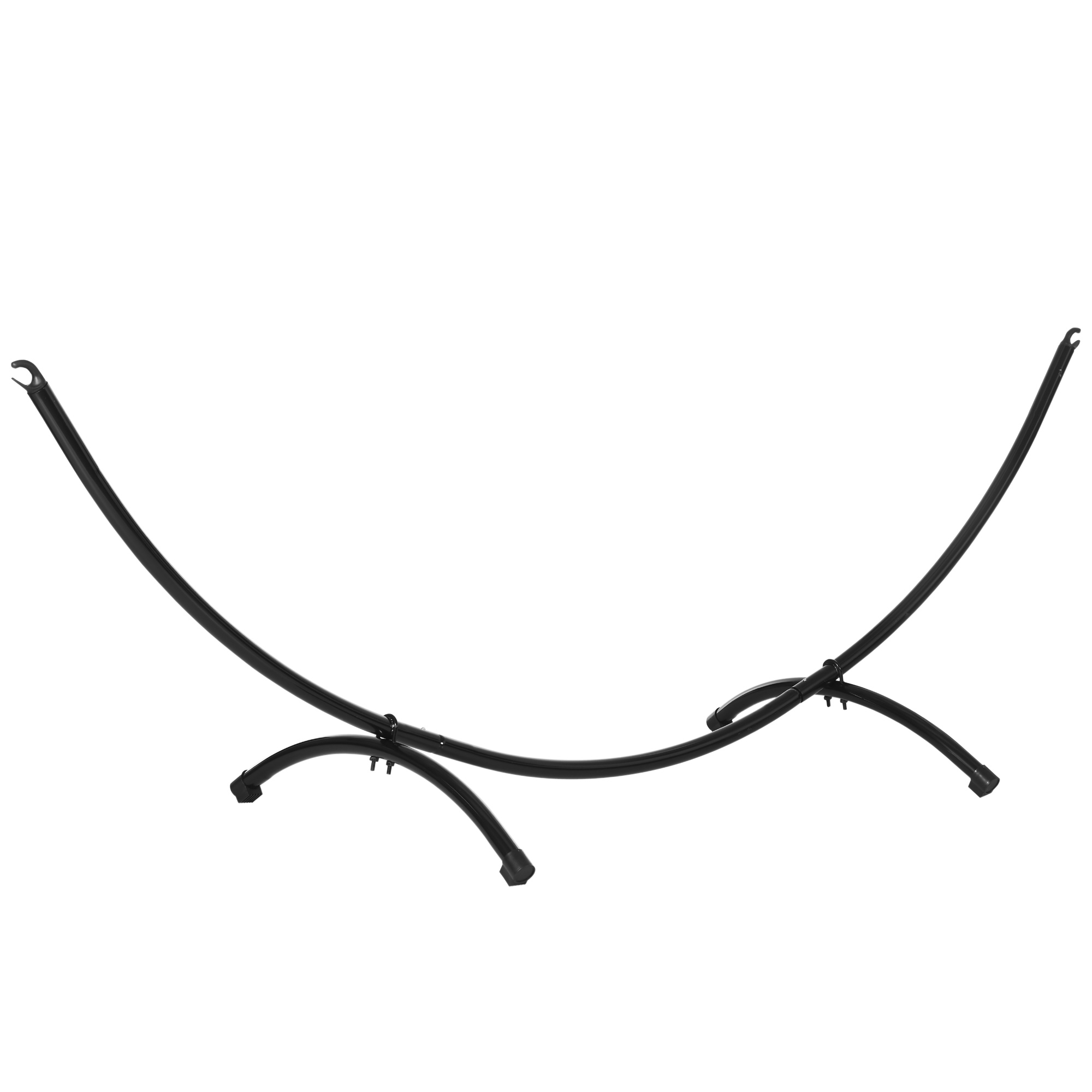 Outsunny Hängemattengestell 3m für Hängematte mit Zugseil, stabiler Stahlrahmen Schwarz 300 x 90 x 100 cm für Garten & Strand   Aosom.de